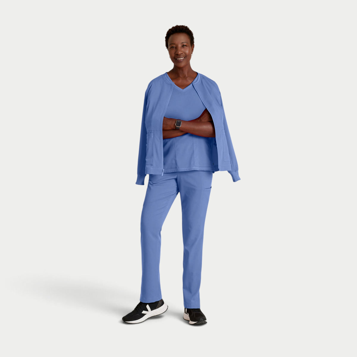 Millie 3-Pocket Crewneck Scrub Jacket | GRSW017
