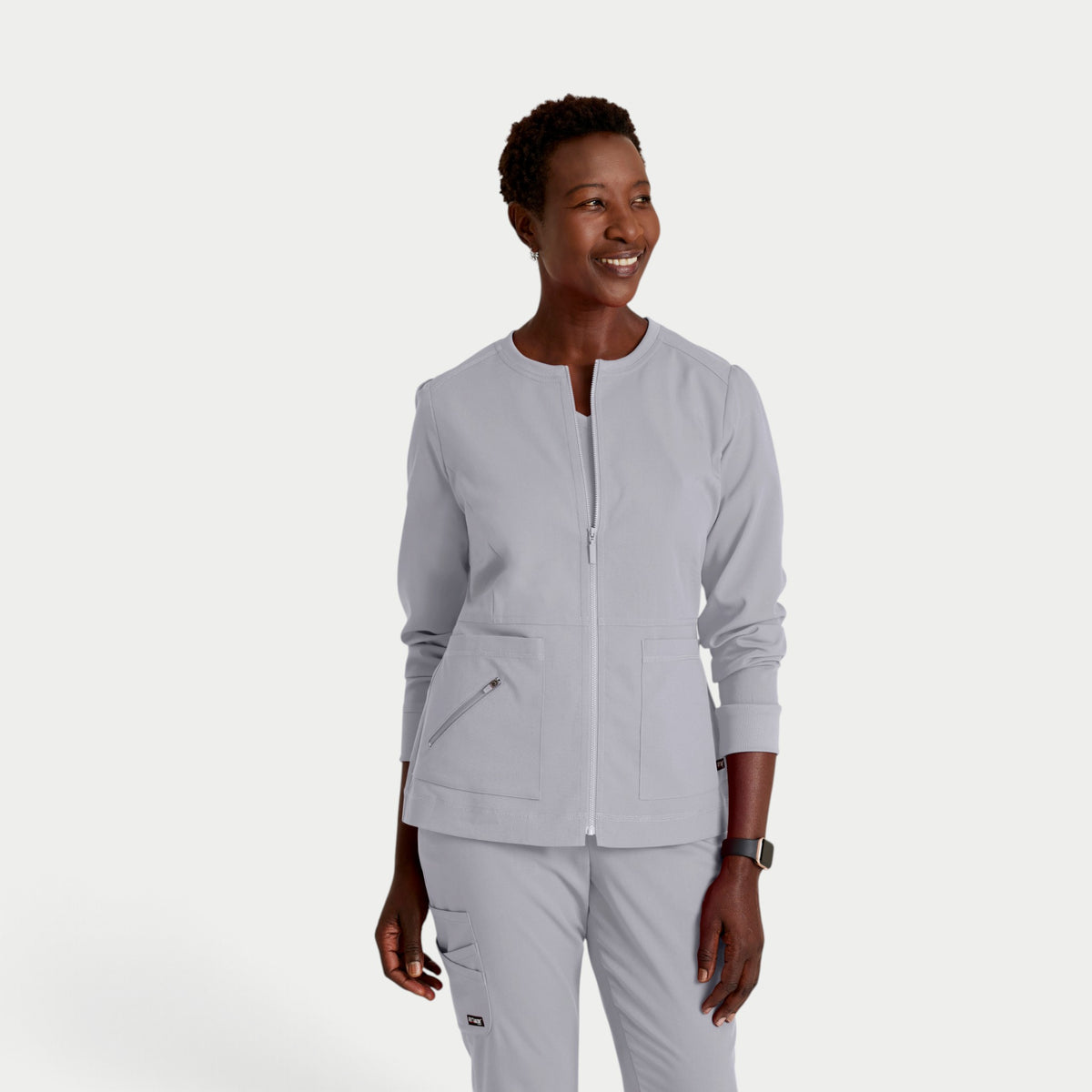 Millie 3-Pocket Crewneck Scrub Jacket | GRSW017