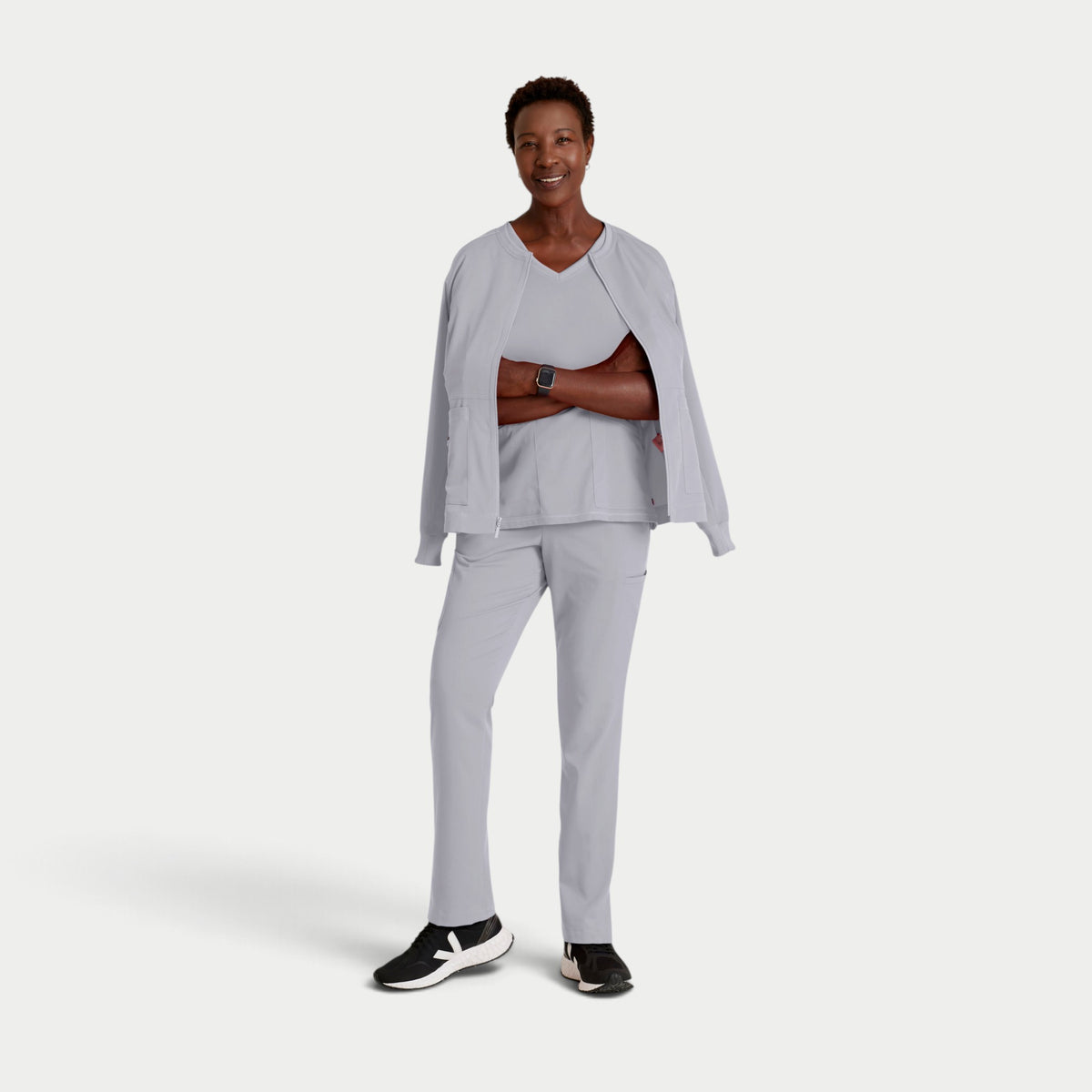 Millie 3-Pocket Crewneck Scrub Jacket | GRSW017