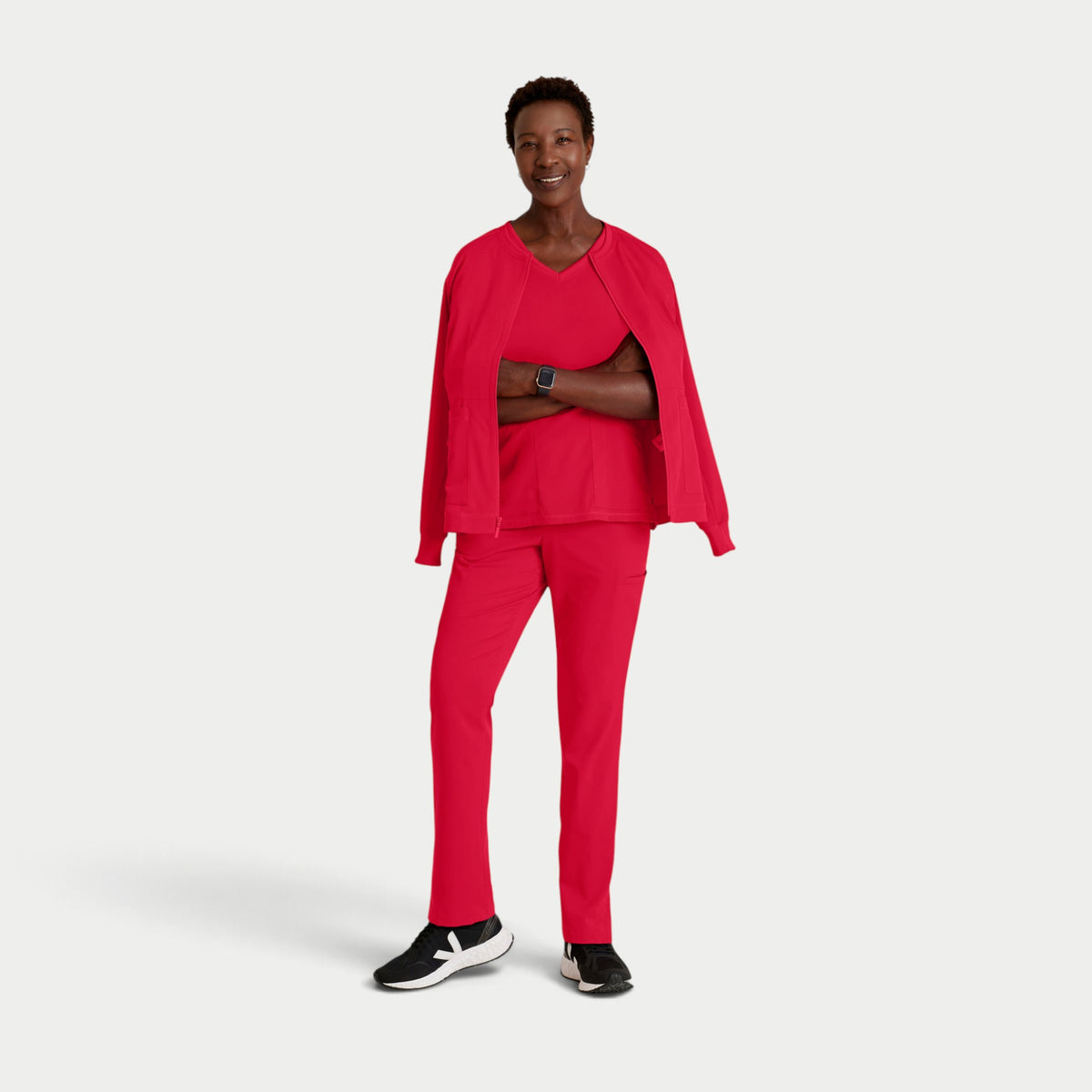 Millie 3-Pocket Crewneck Scrub Jacket | GRSW017
