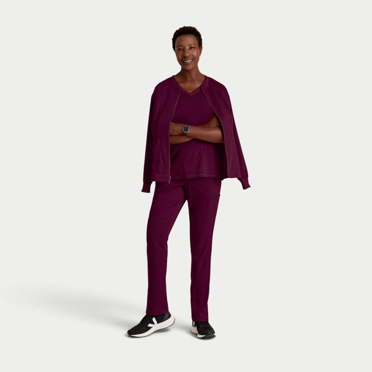 Millie 3-Pocket Crewneck Scrub Jacket | GRSW017