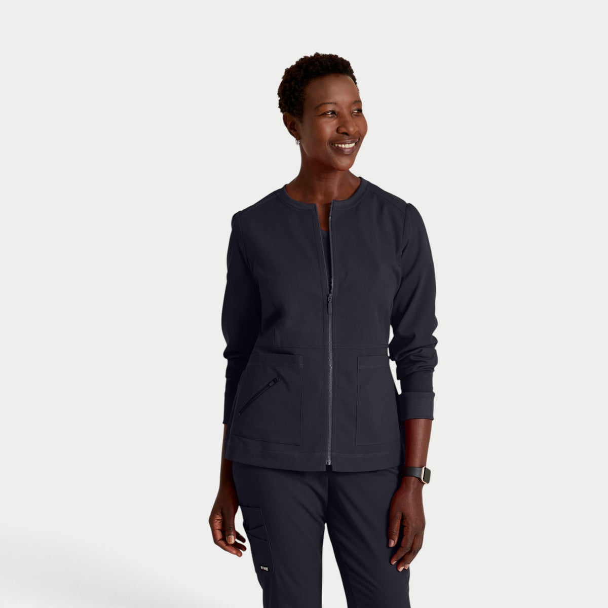 Millie 3-Pocket Crewneck Scrub Jacket | GRSW017