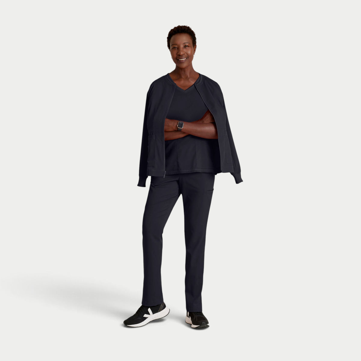 Millie 3-Pocket Crewneck Scrub Jacket | GRSW017
