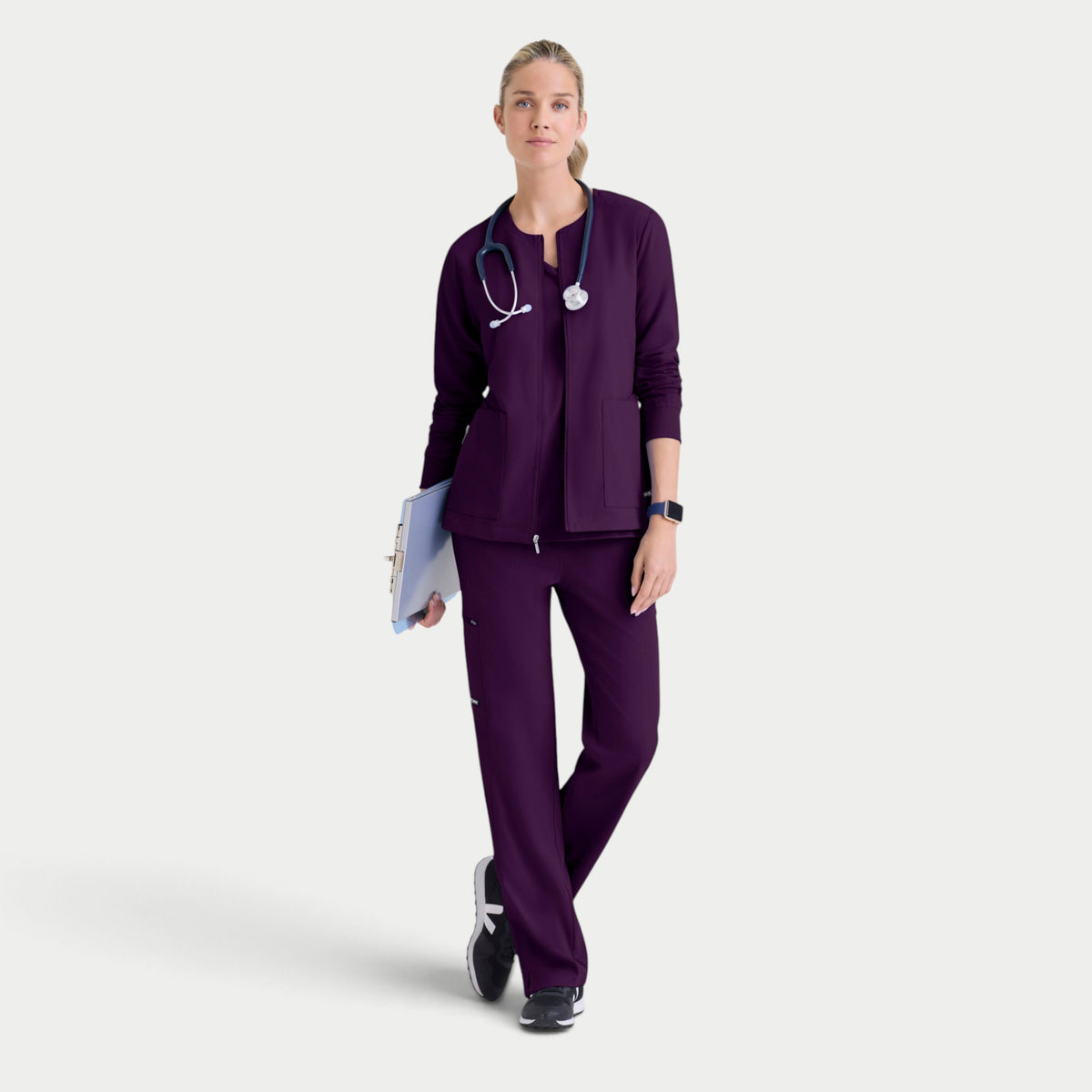 Gianna 5-Pocket Crewneck Scrub Jacket | GRSW873