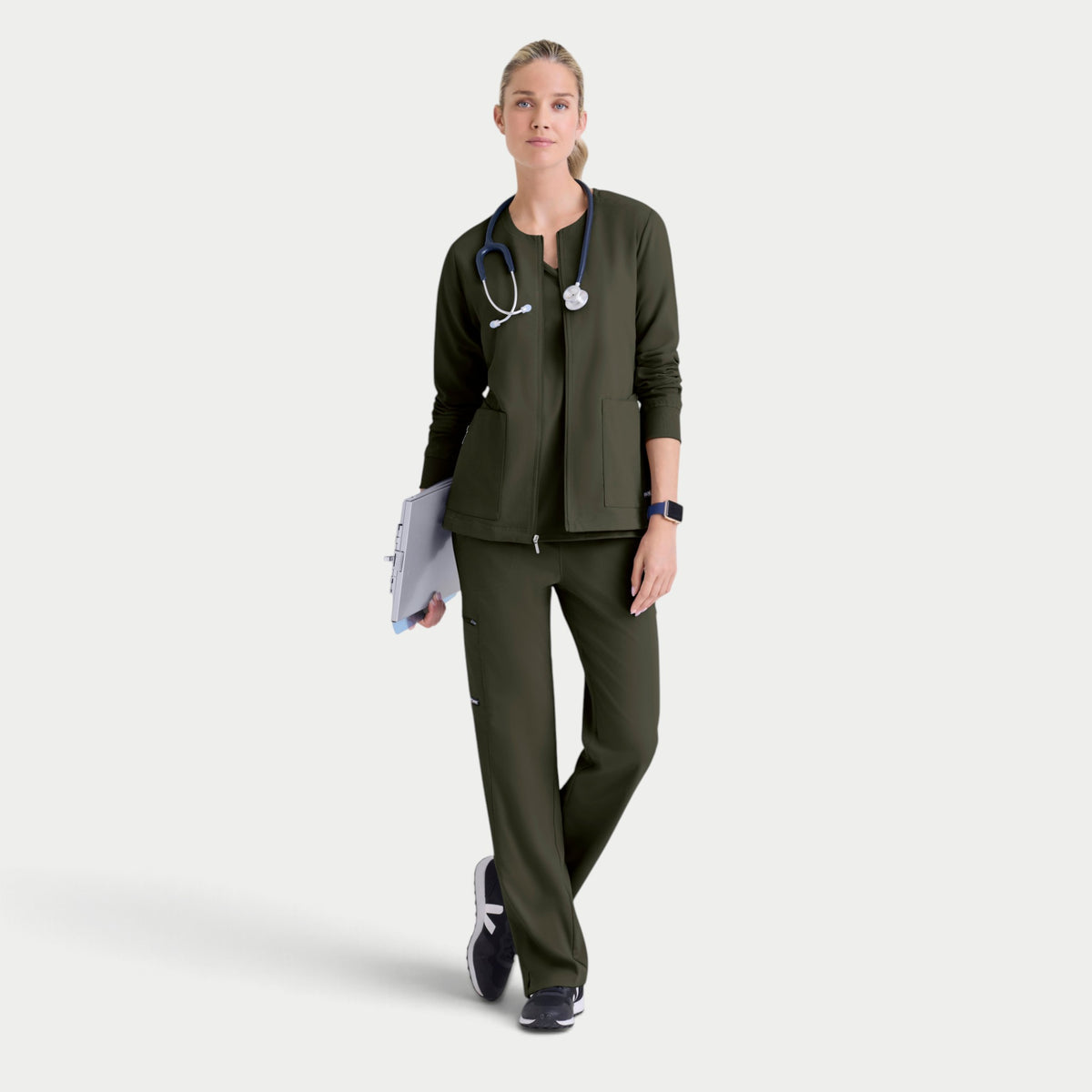 Gianna 5-Pocket Crewneck Scrub Jacket | GRSW873