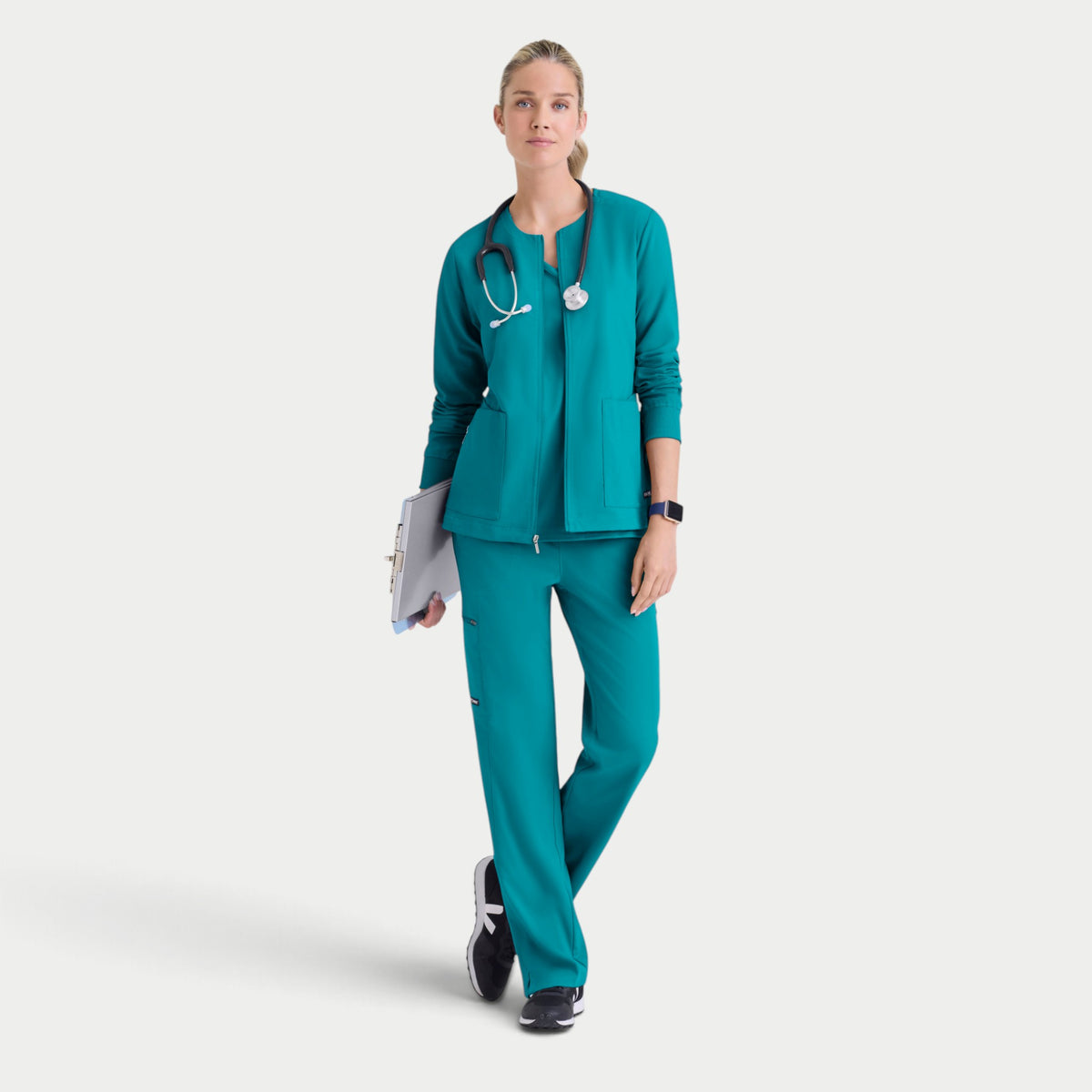 Gianna 5-Pocket Crewneck Scrub Jacket | GRSW873
