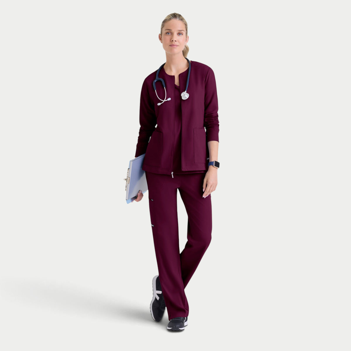 Gianna 5-Pocket Crewneck Scrub Jacket | GRSW873