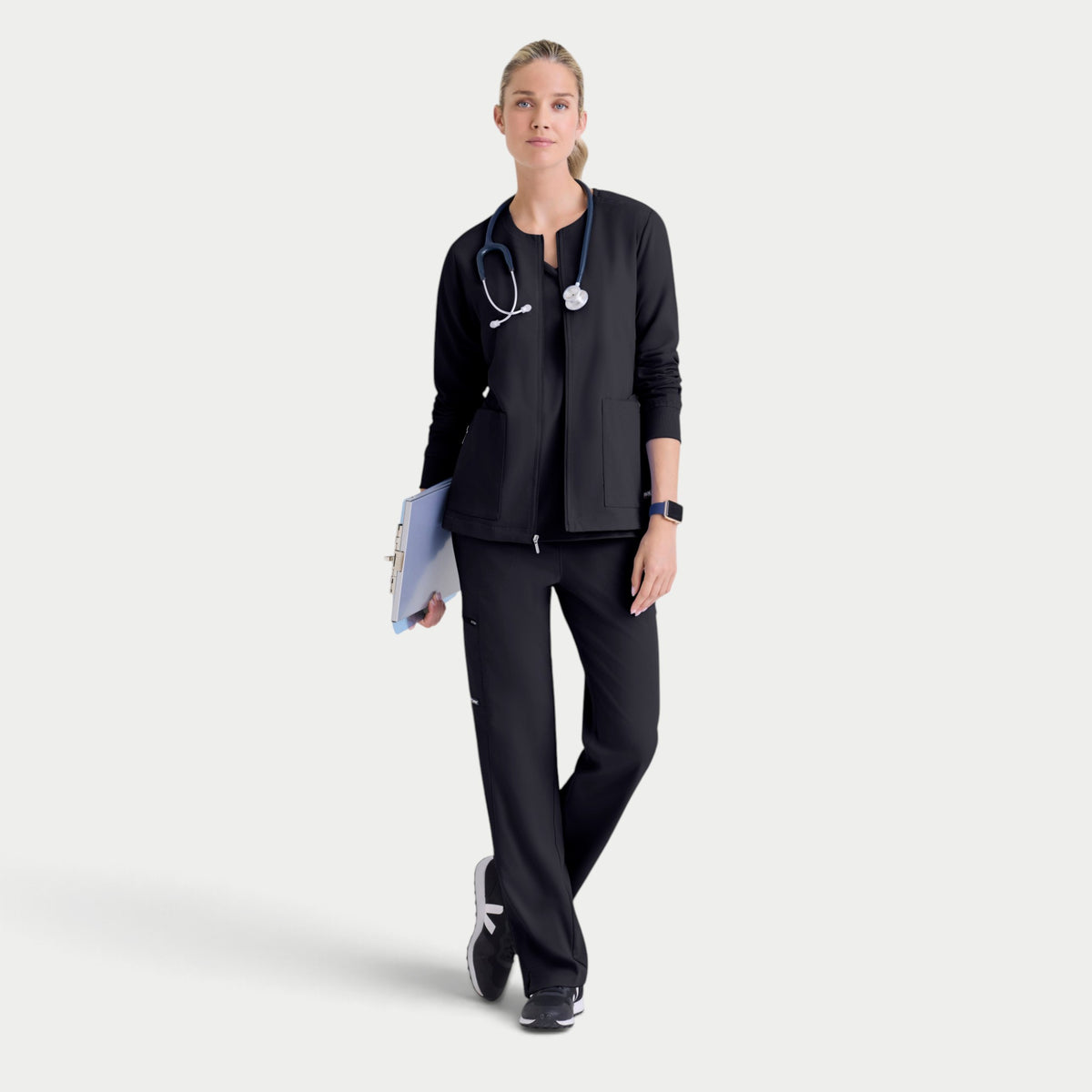 Gianna 5-Pocket Crewneck Scrub Jacket | GRSW873