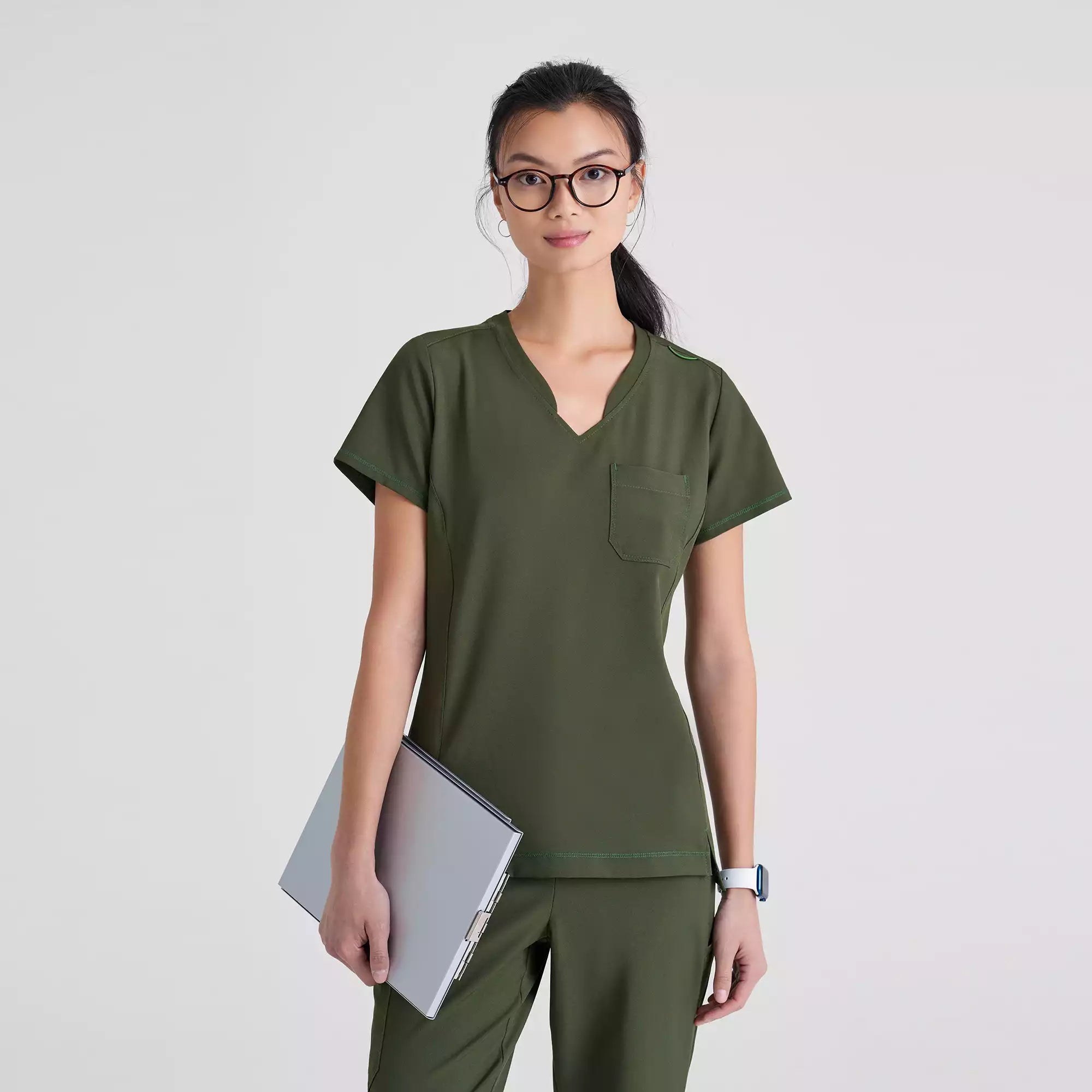 Grey's Anatomy Banded V-Neck Tuck-In Top | GSST181