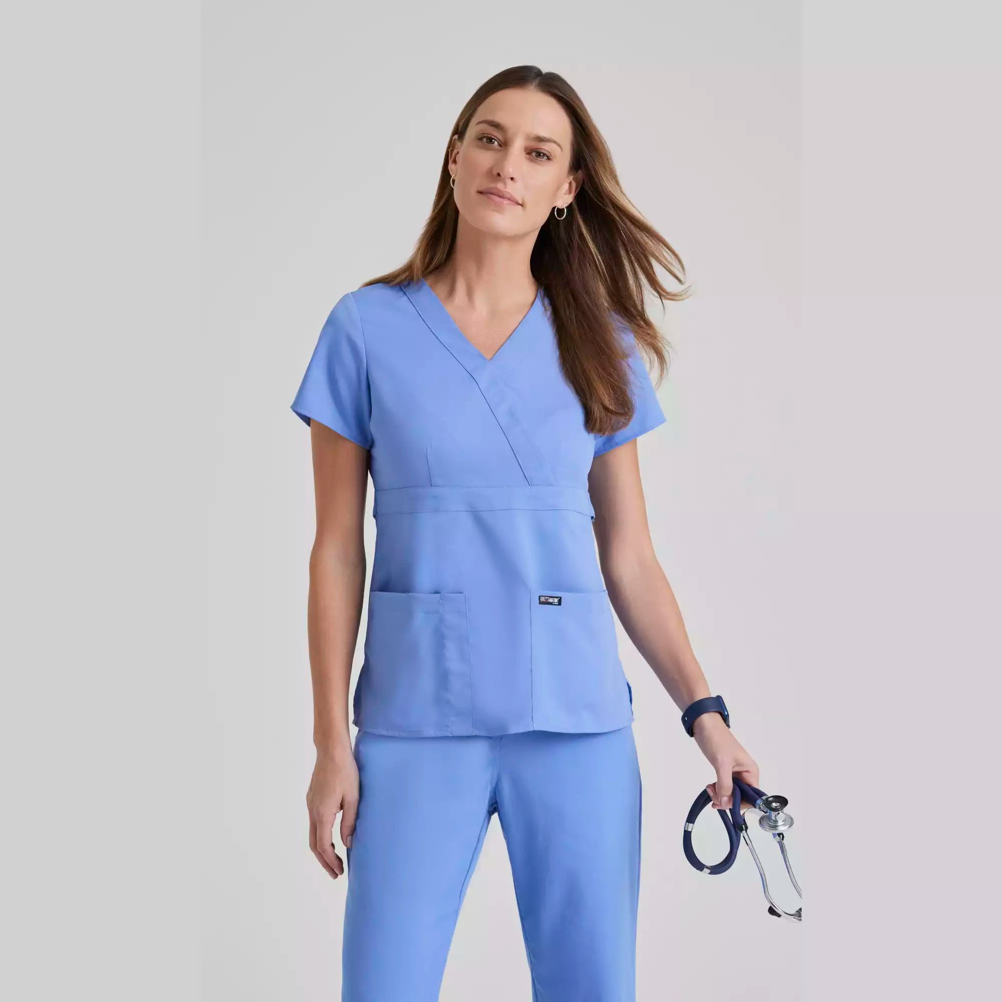 Grey's Anatomy Classic Riley Top -3 Pocket V-Neck Scrub Top | 4153