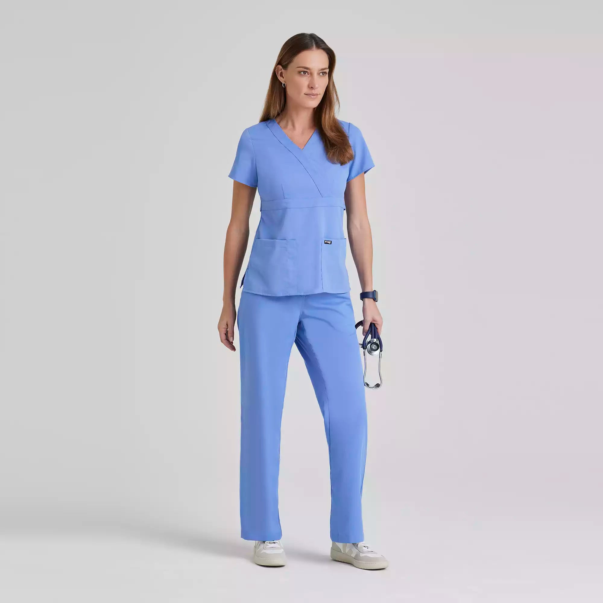 Grey's Anatomy Classic Riley Top -3 Pocket V-Neck Scrub Top | 4153