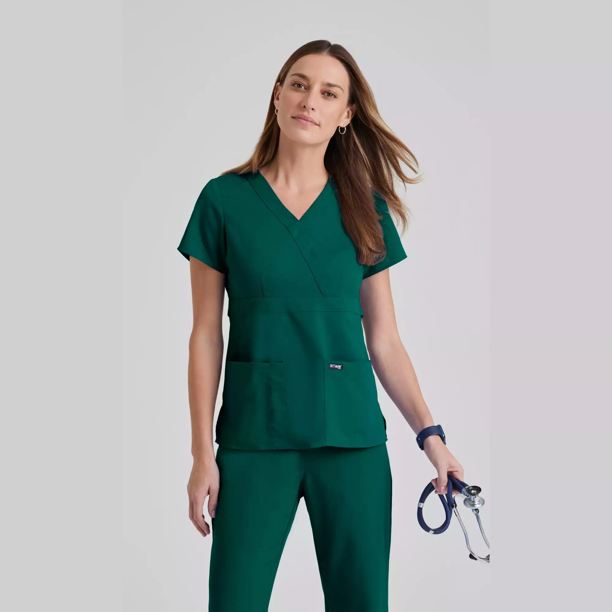 Grey's Anatomy Classic Riley Top -3 Pocket V-Neck Scrub Top | 4153