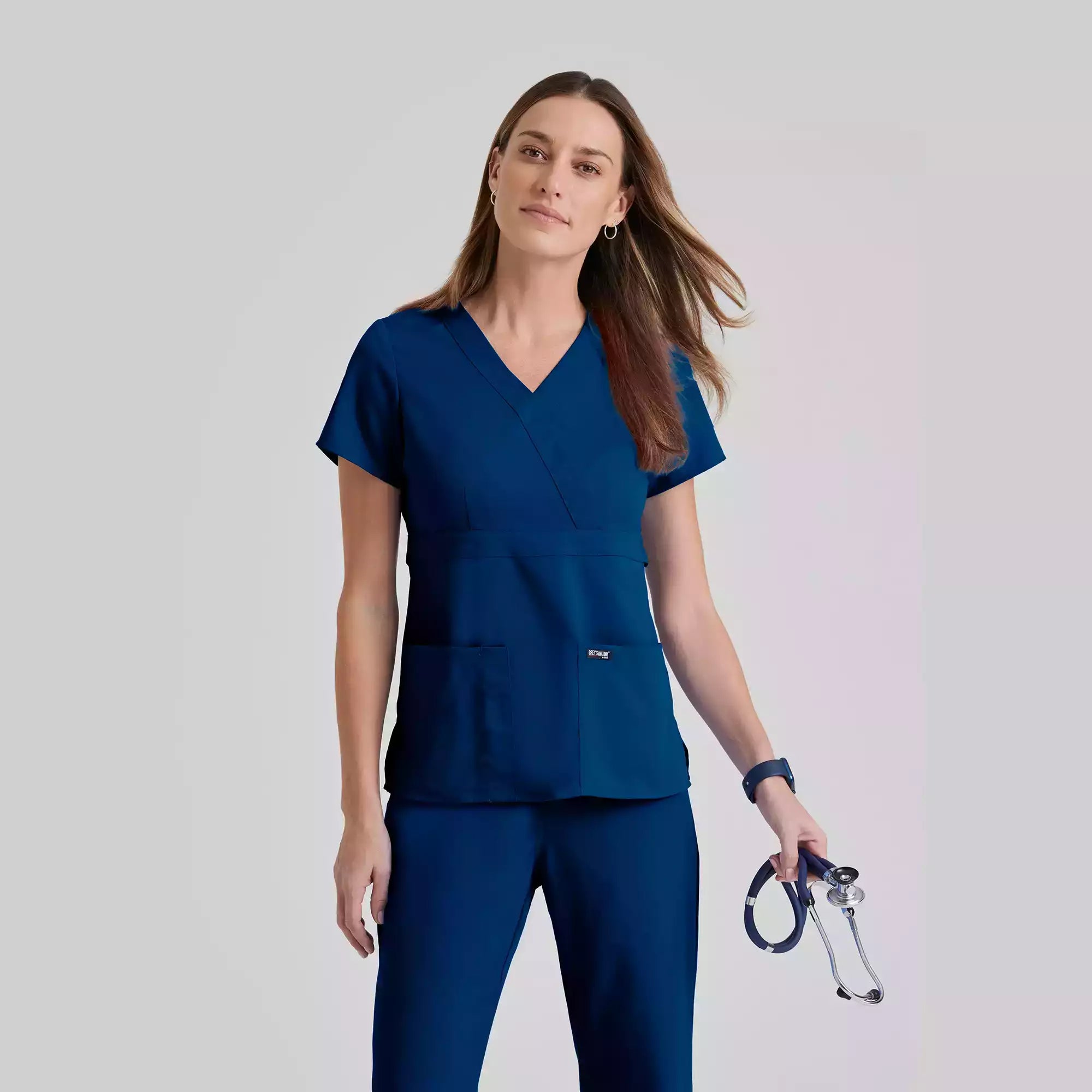 Grey's Anatomy Classic Riley Top -3 Pocket V-Neck Scrub Top | 4153