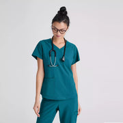 Grey's Anatomy Evolve 2 Pocket Piped V-Neck Top | GSST180