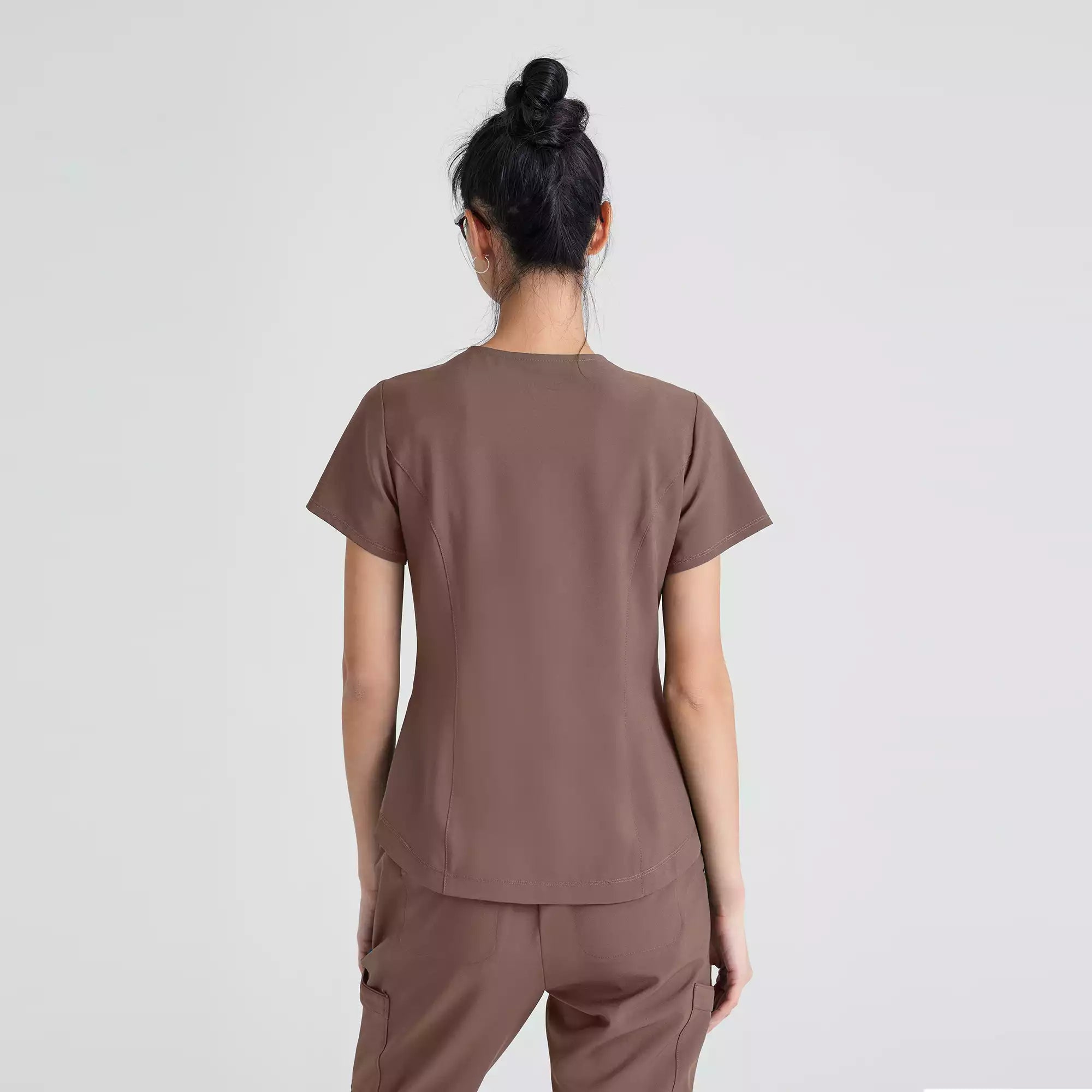 Grey's Anatomy Evolve 2 Pocket Piped V-Neck Top | GSST180