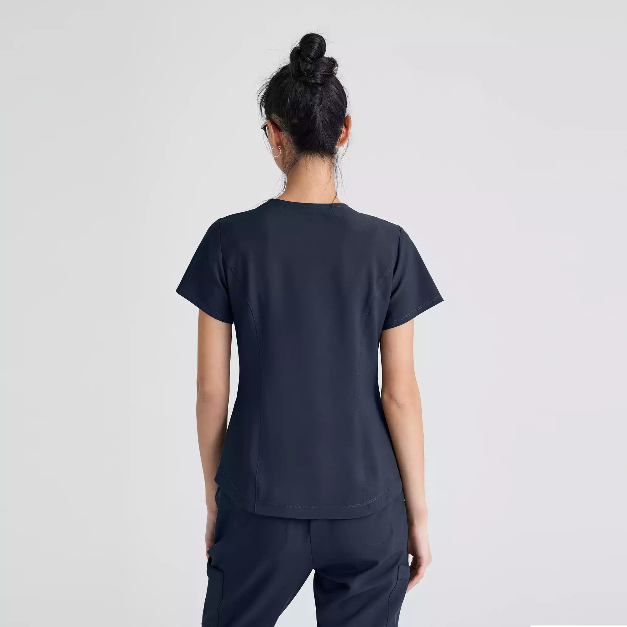 Grey's Anatomy Evolve 2 Pocket Piped V-Neck Top | GSST180