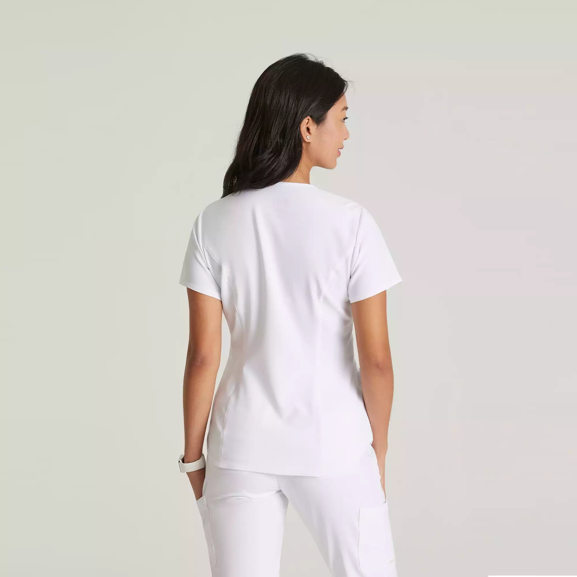 Grey's Anatomy Evolve 2 Pocket Piped V-Neck Top | GSST180