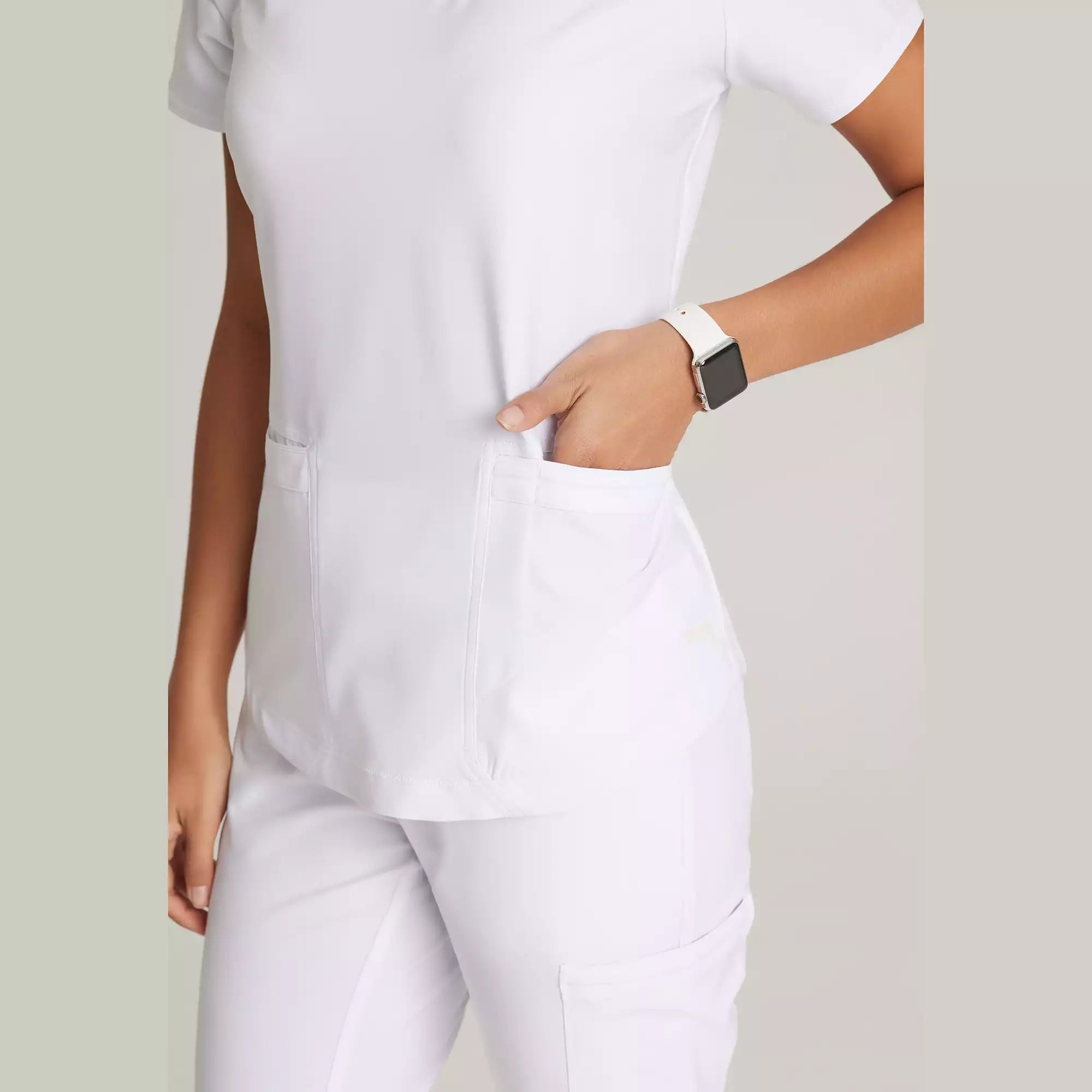 Grey's Anatomy Evolve 2 Pocket Piped V-Neck Top | GSST180