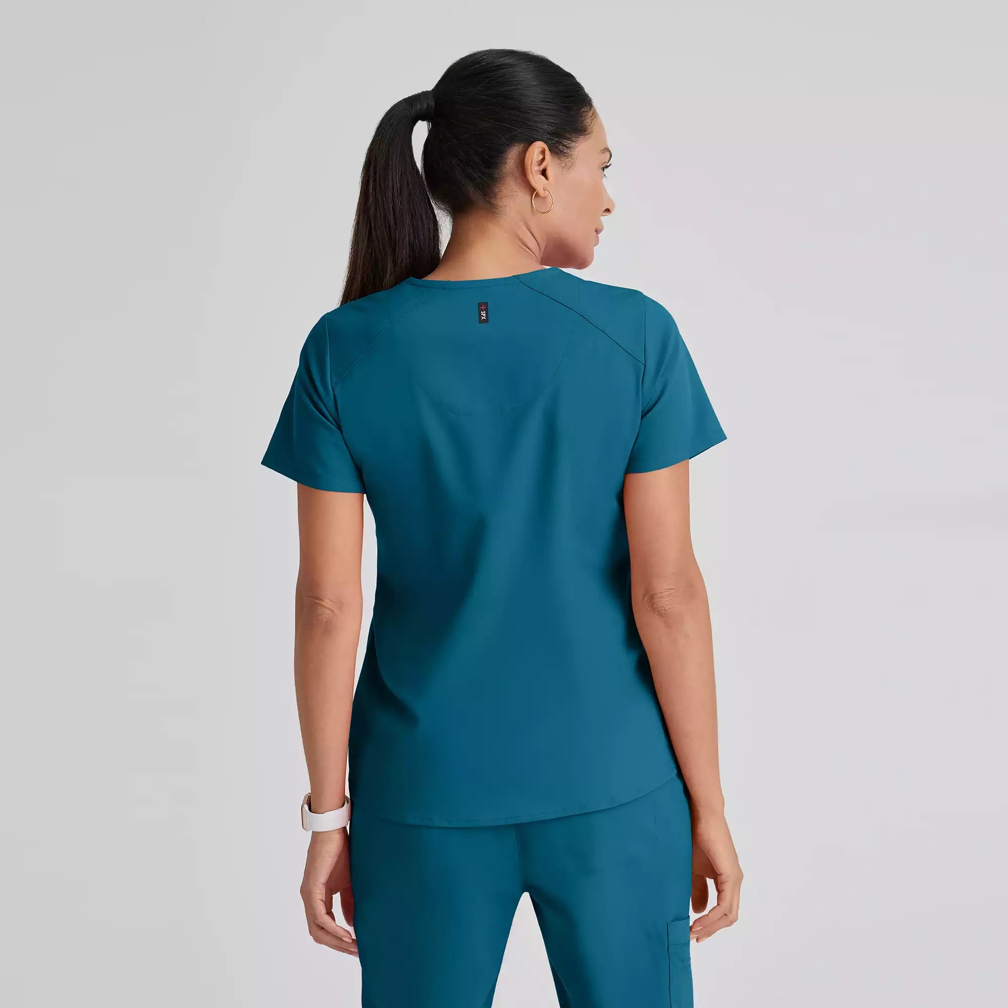 Grey's Anatomy Spandex Stretch Emma Top-4 Pocket Scrub Top | GRST011