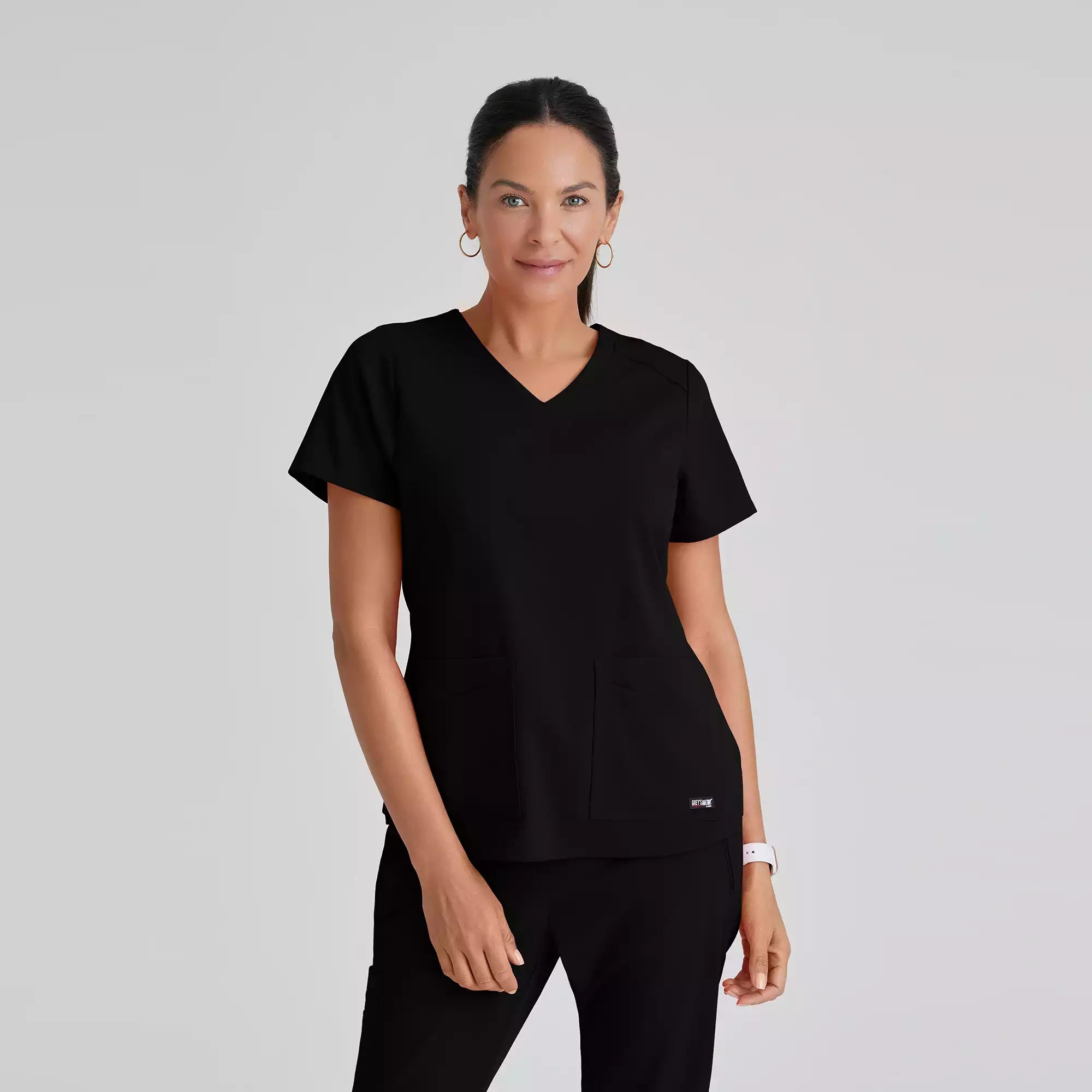 Grey's Anatomy Spandex Stretch Emma Top-4 Pocket Scrub Top | GRST011