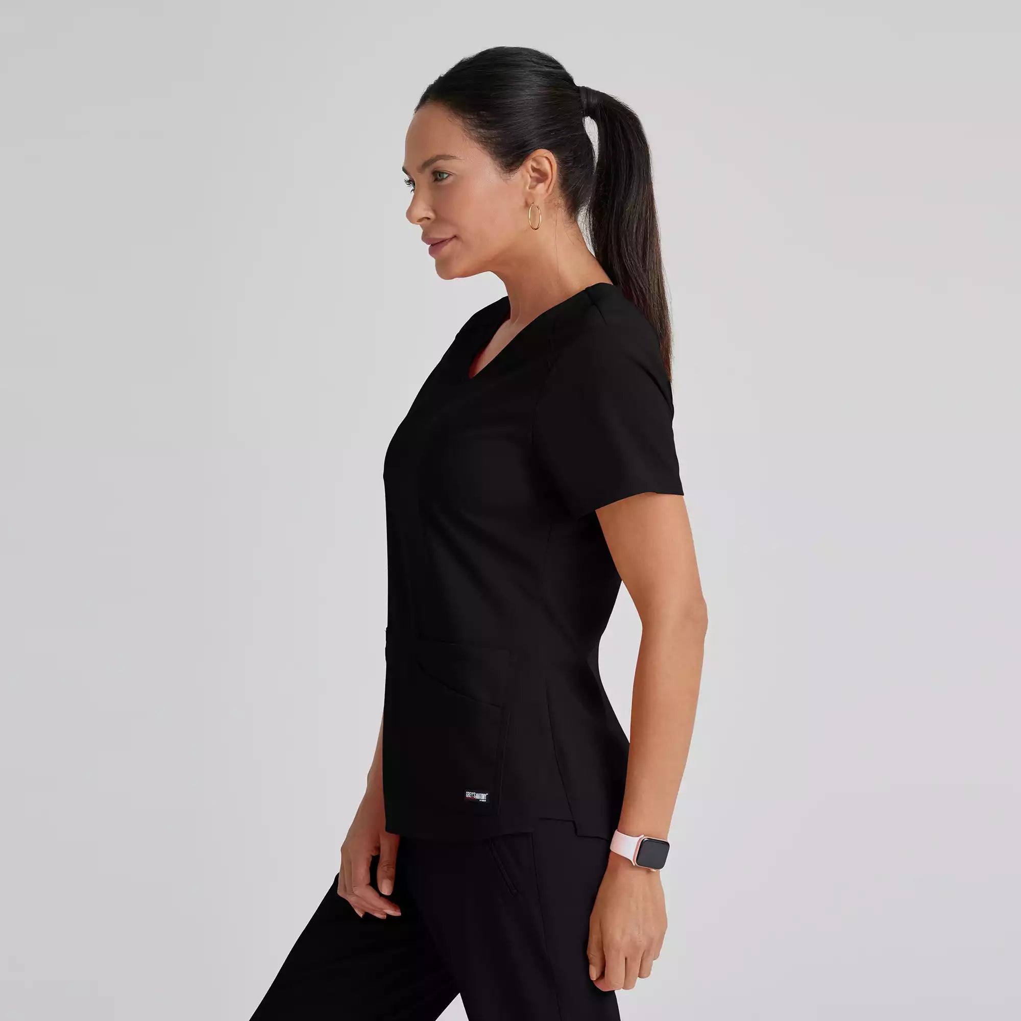 Grey's Anatomy Spandex Stretch Emma Top-4 Pocket Scrub Top | GRST011