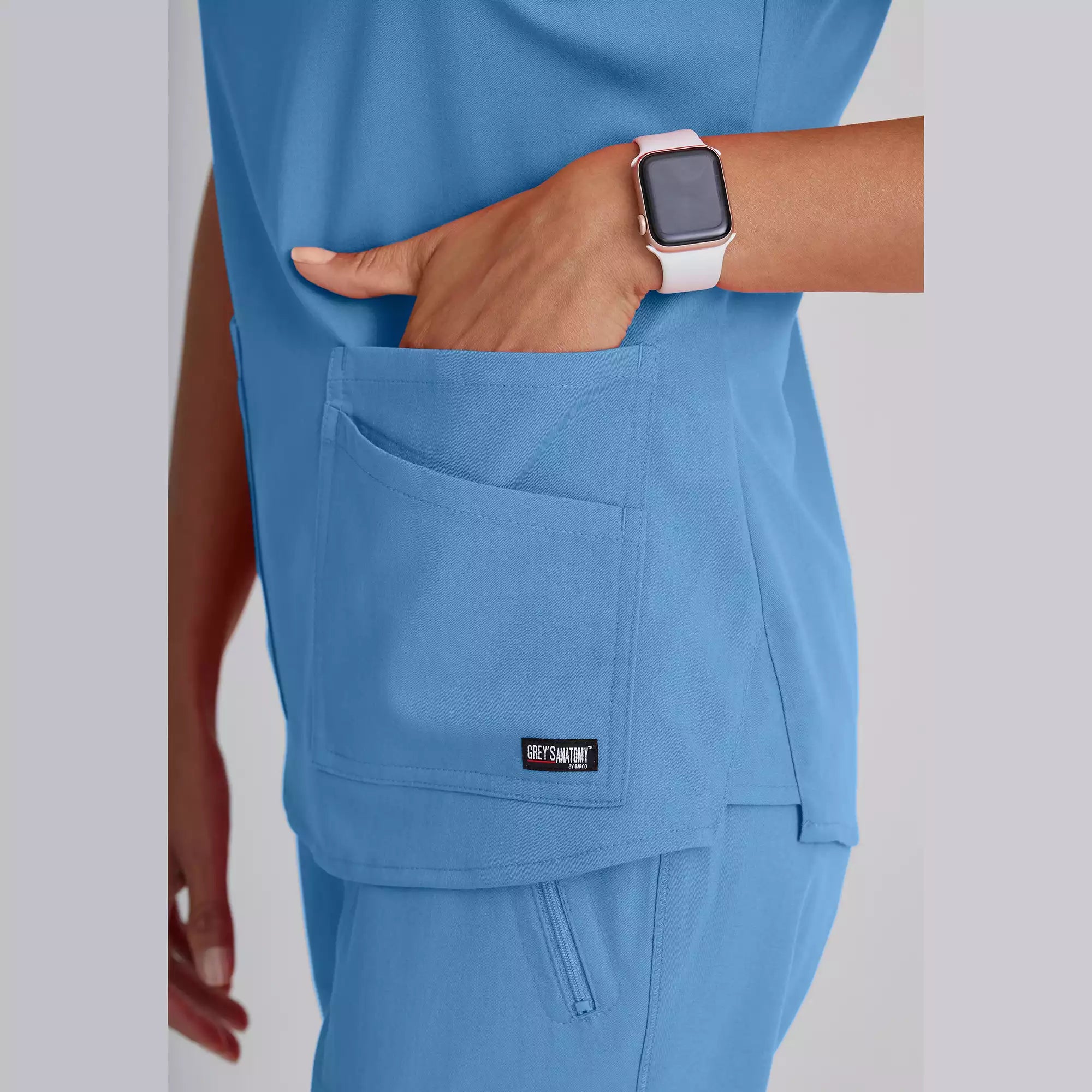 Grey's Anatomy Spandex Stretch Emma Top-4 Pocket Scrub Top | GRST011