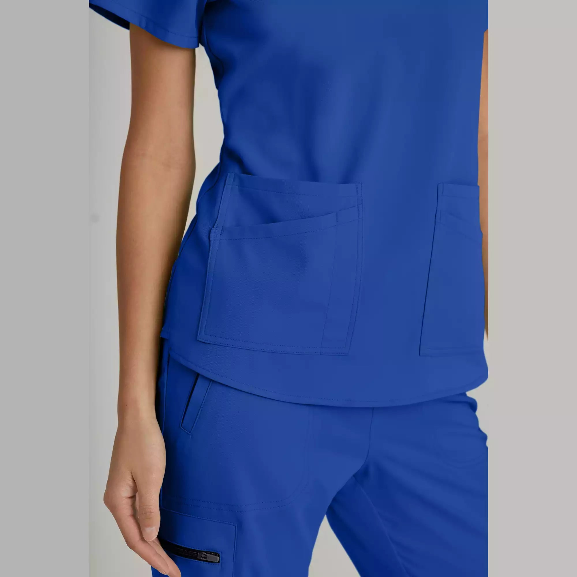 Grey's Anatomy Spandex Stretch Emma Top-4 Pocket Scrub Top | GRST011