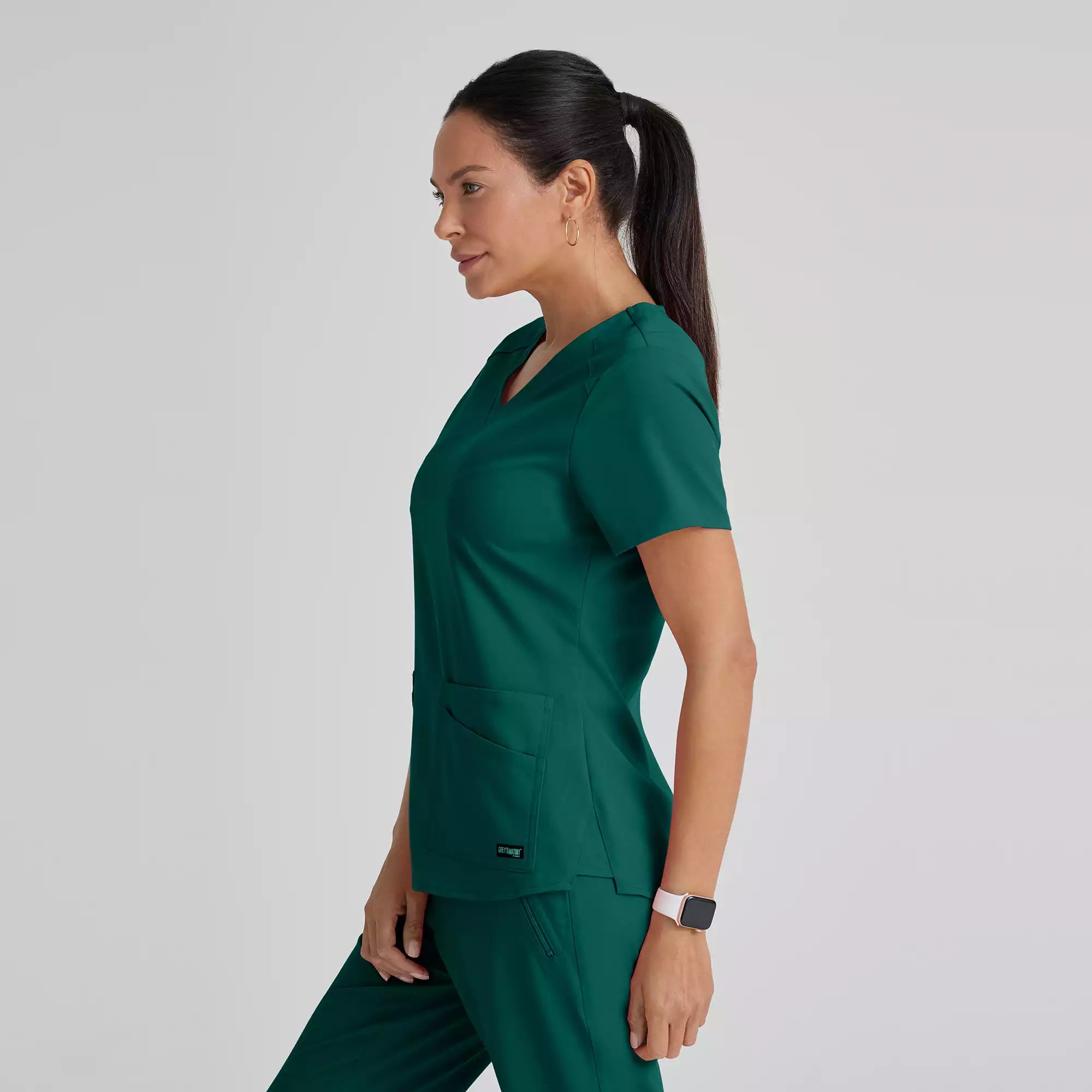 Grey's Anatomy Spandex Stretch Emma Top-4 Pocket Scrub Top | GRST011