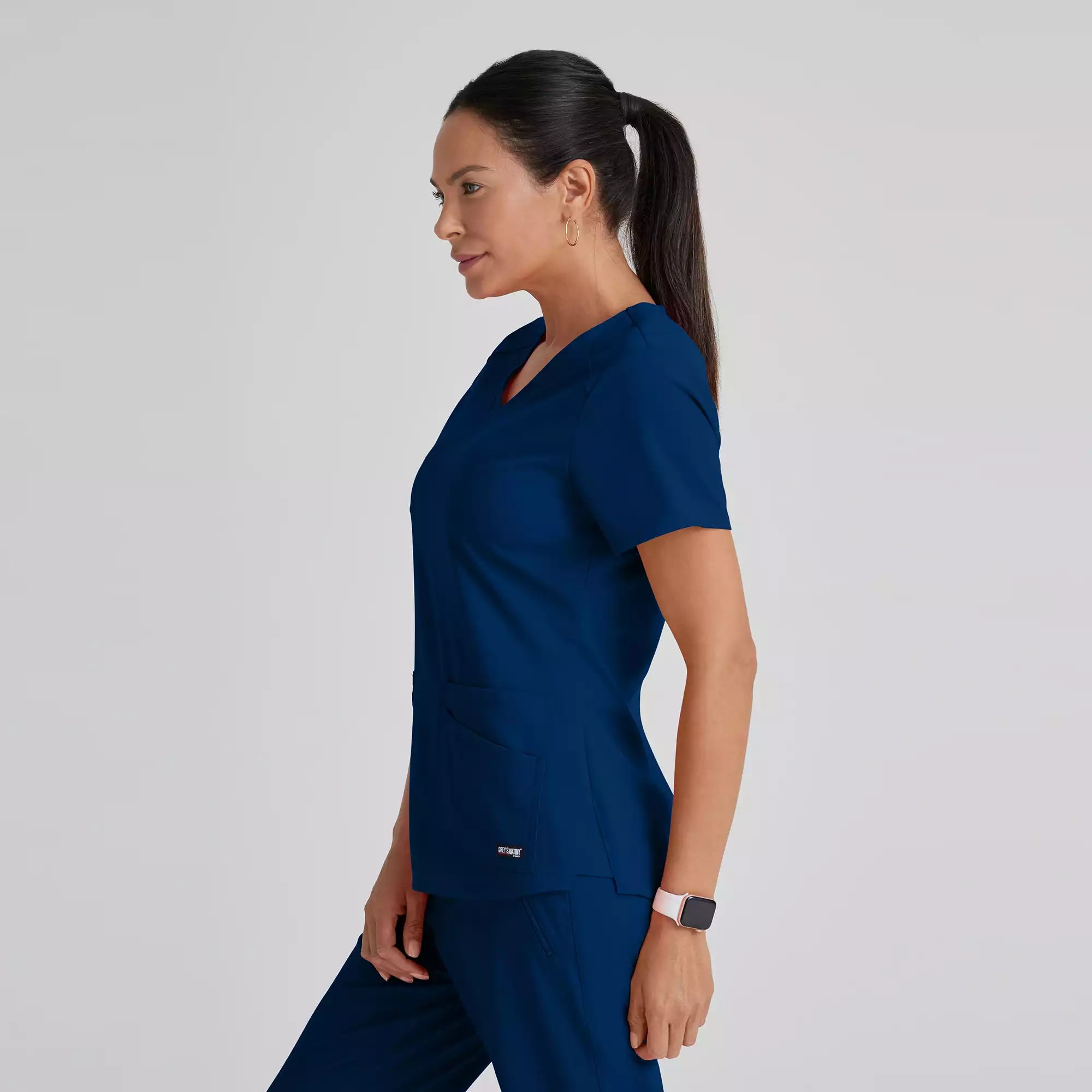 Grey's Anatomy Spandex Stretch Emma Top-4 Pocket Scrub Top | GRST011