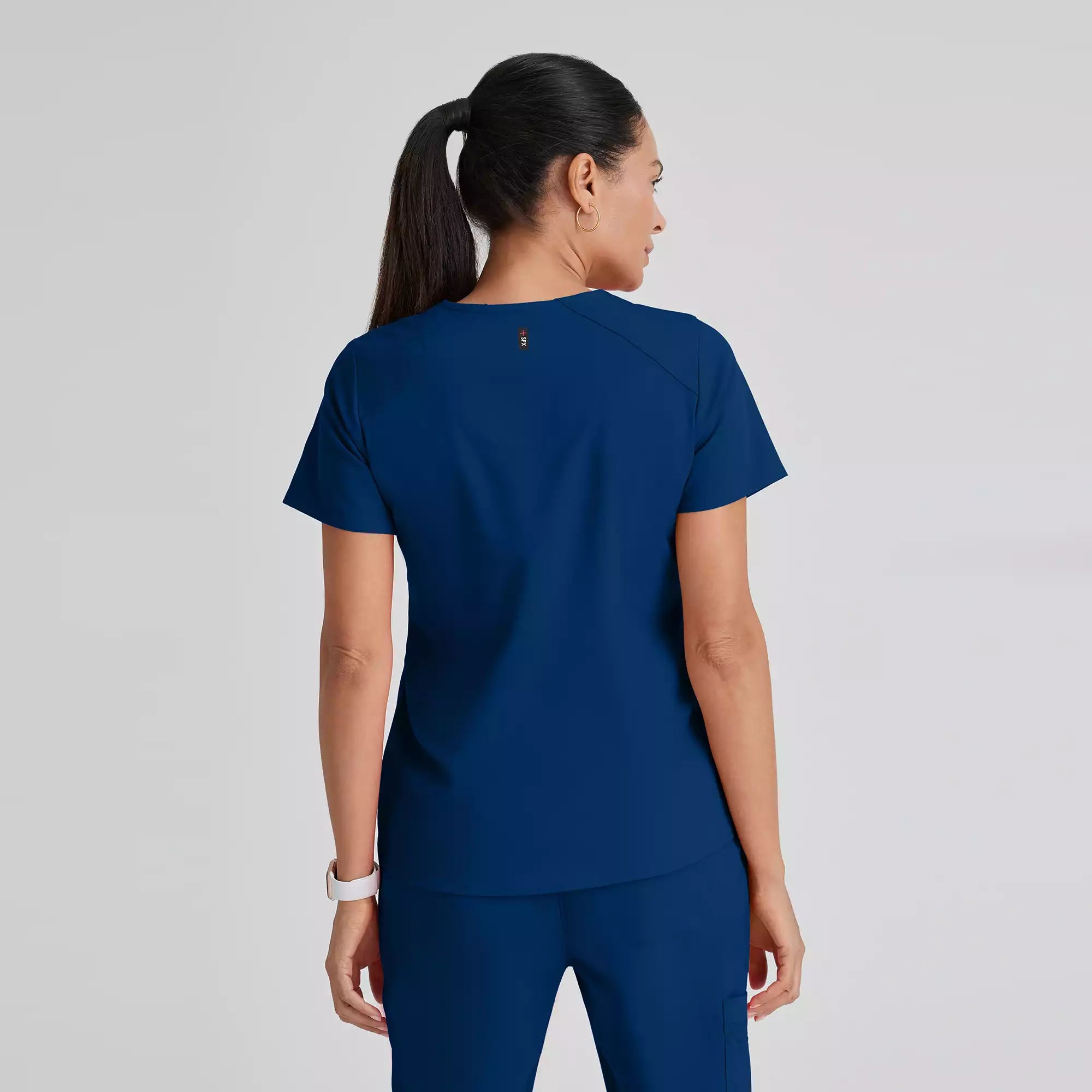 Grey's Anatomy Spandex Stretch Emma Top-4 Pocket Scrub Top | GRST011