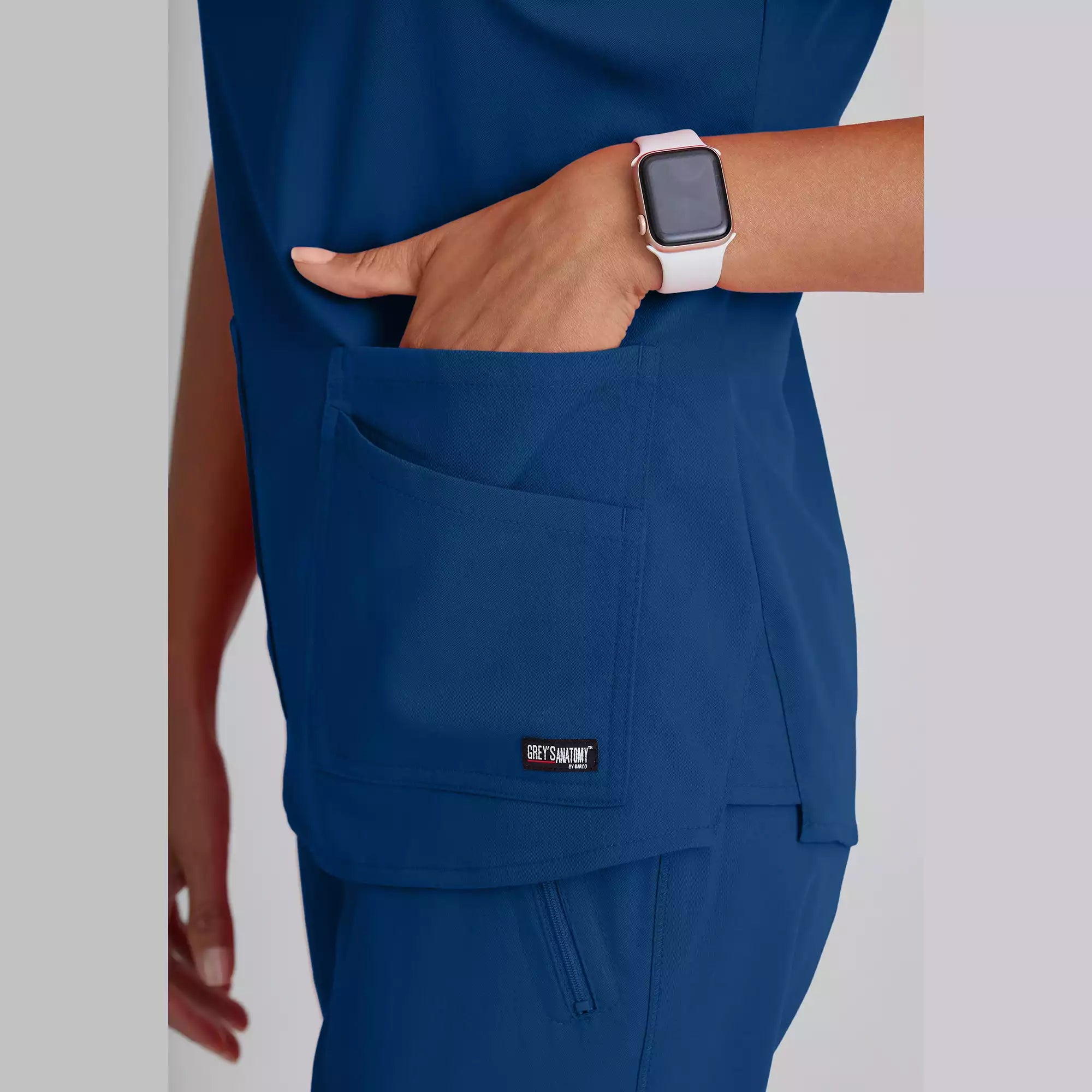 Grey's Anatomy Spandex Stretch Emma Top-4 Pocket Scrub Top | GRST011