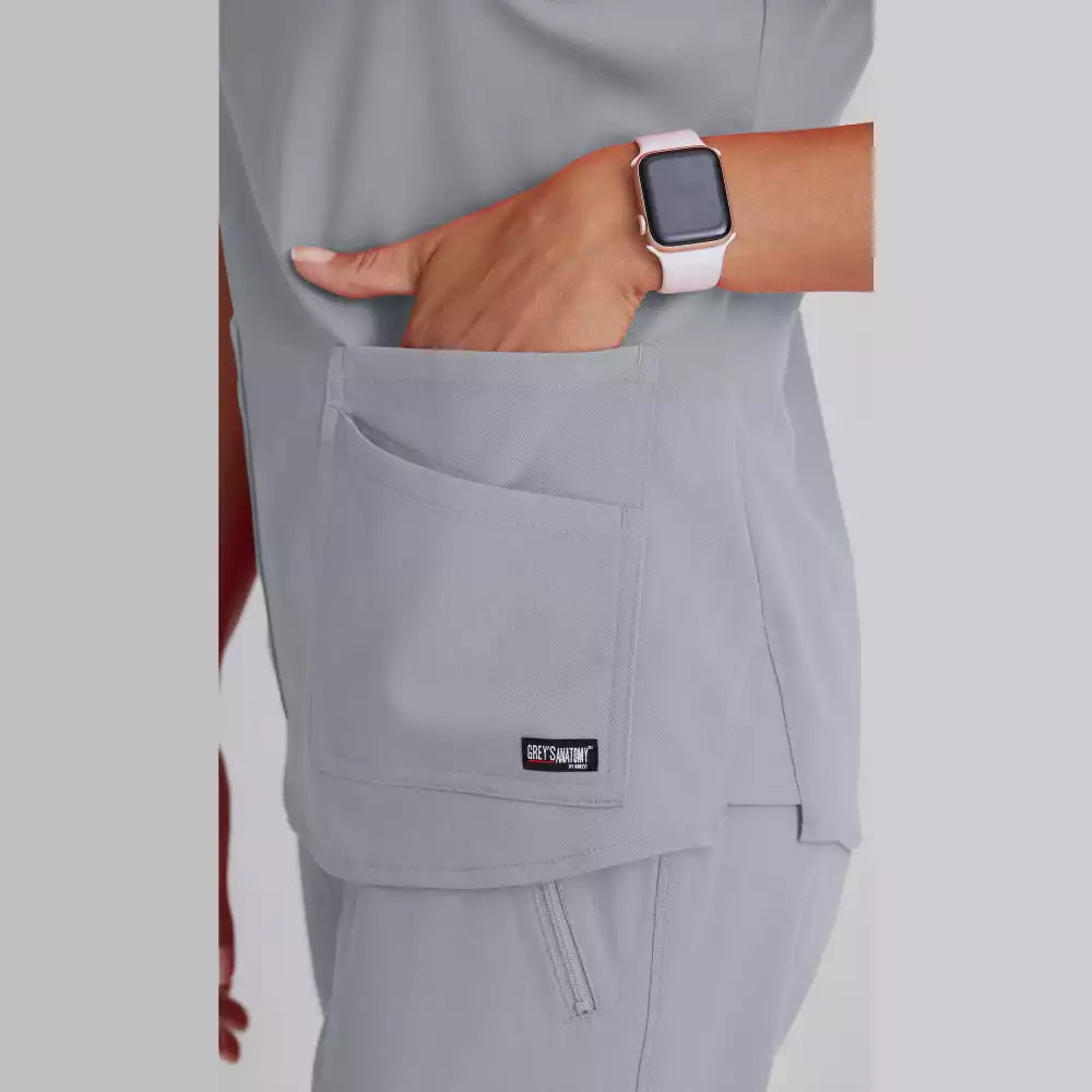 Grey's Anatomy Spandex Stretch Emma Top-4 Pocket Scrub Top | GRST011