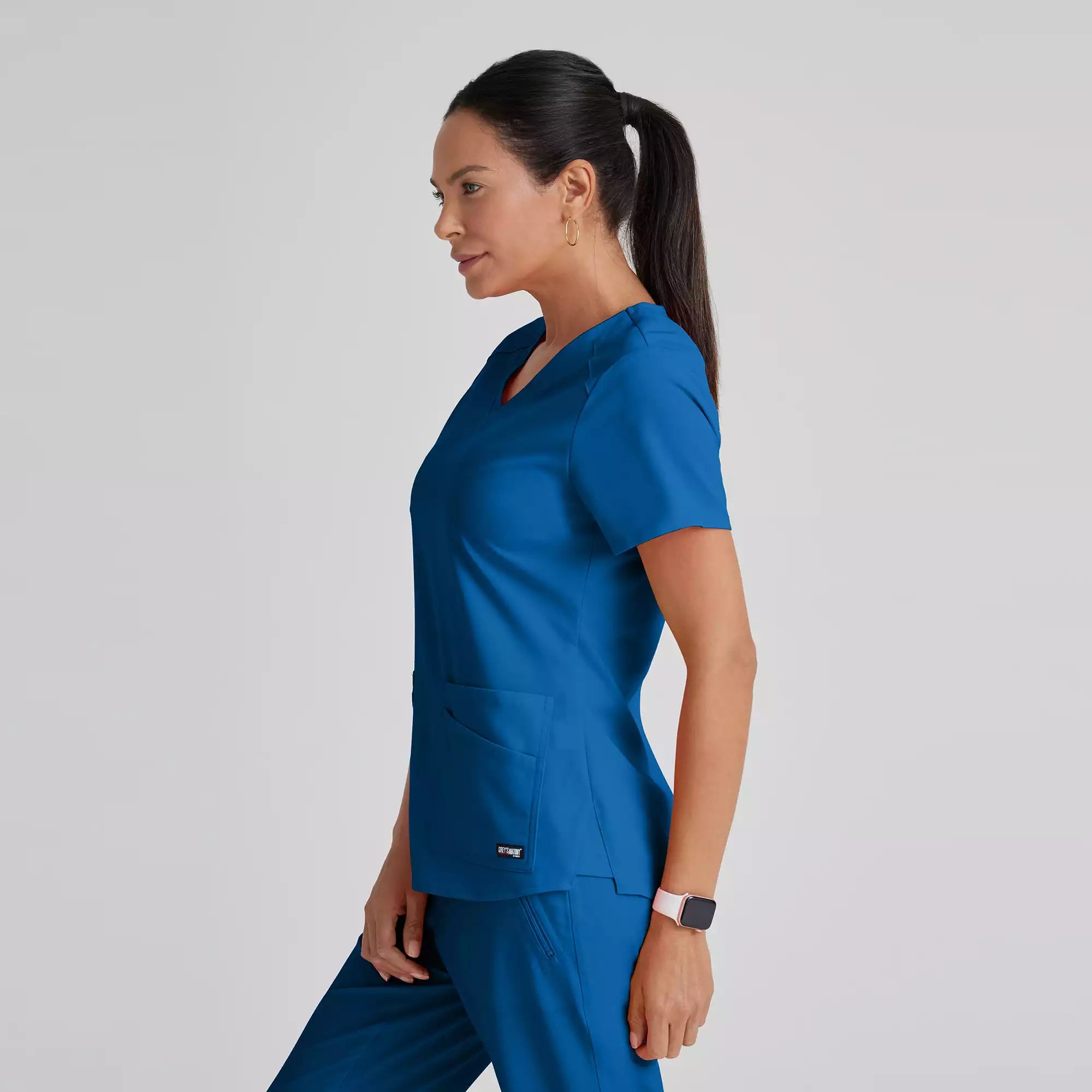 Grey's Anatomy Spandex Stretch Emma Top-4 Pocket Scrub Top | GRST011