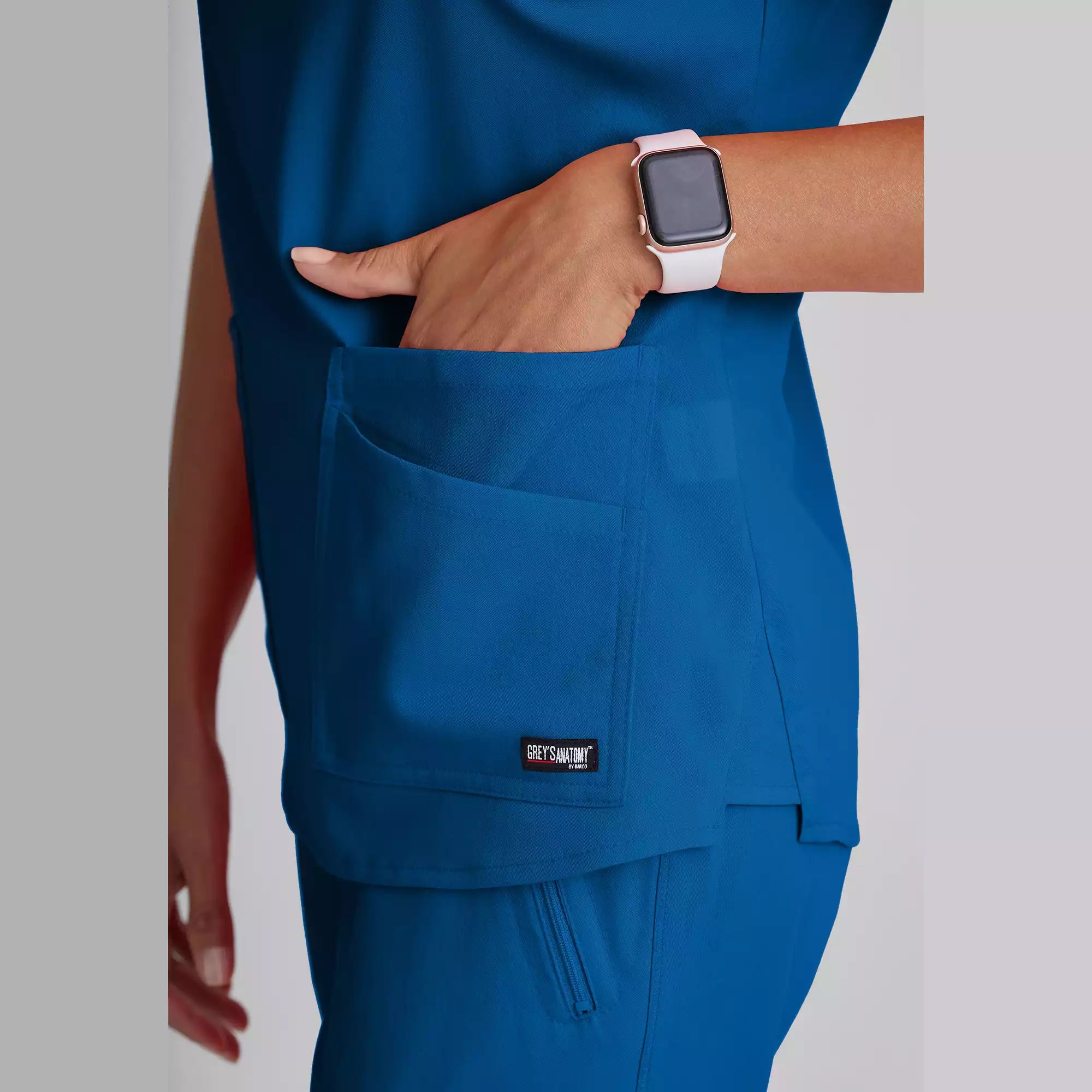 Grey's Anatomy Spandex Stretch Emma Top-4 Pocket Scrub Top | GRST011