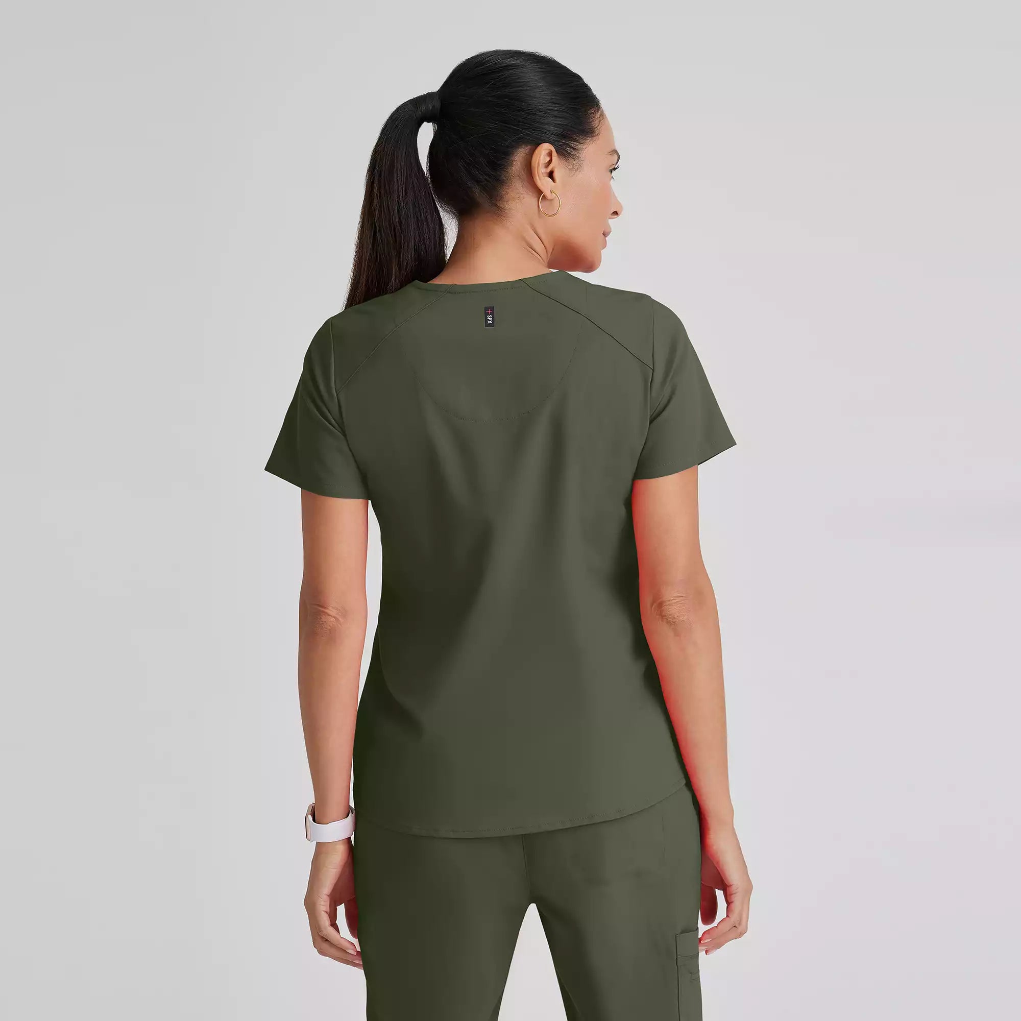 Grey's Anatomy Spandex Stretch Emma Top-4 Pocket Scrub Top | GRST011