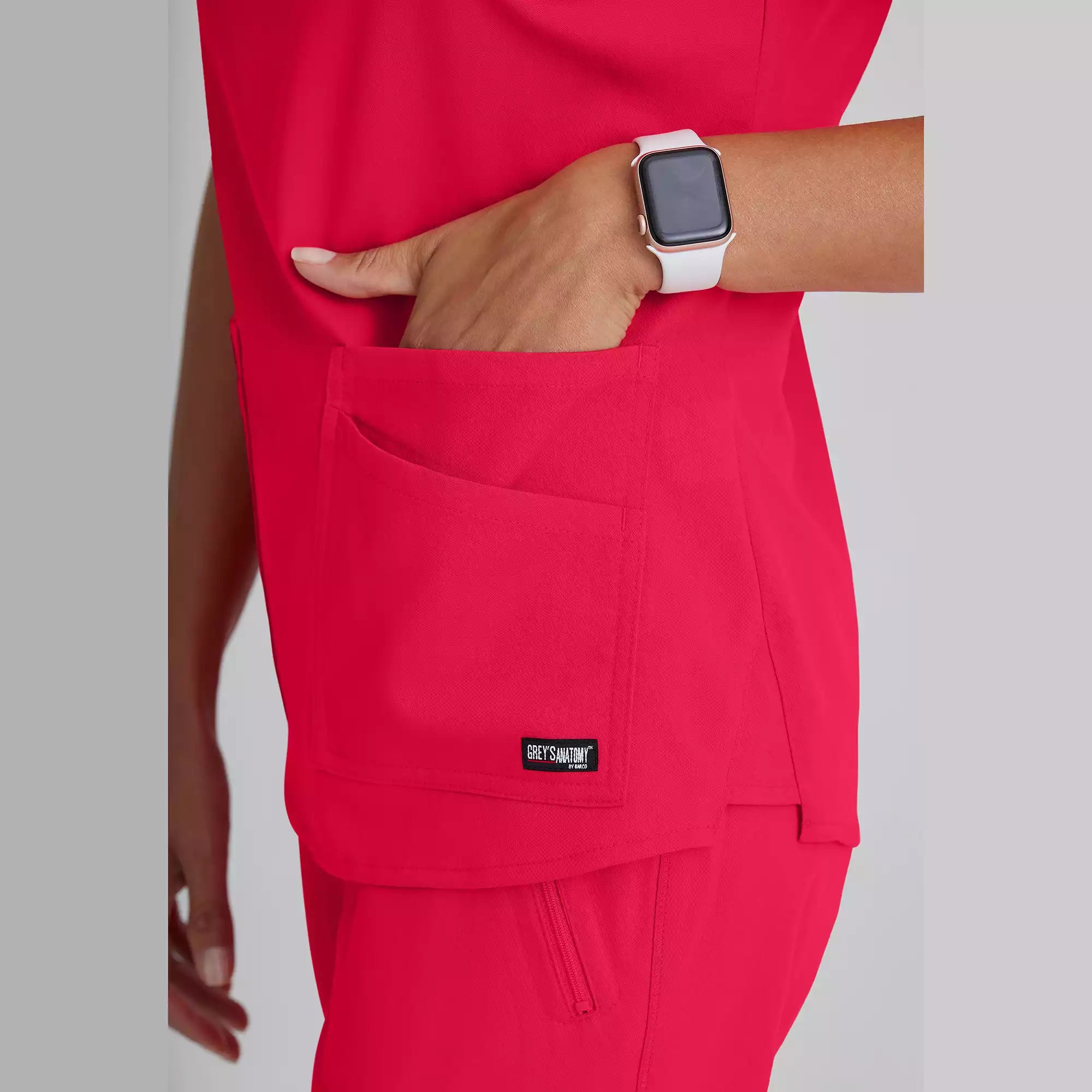 Grey's Anatomy Spandex Stretch Emma Top-4 Pocket Scrub Top | GRST011