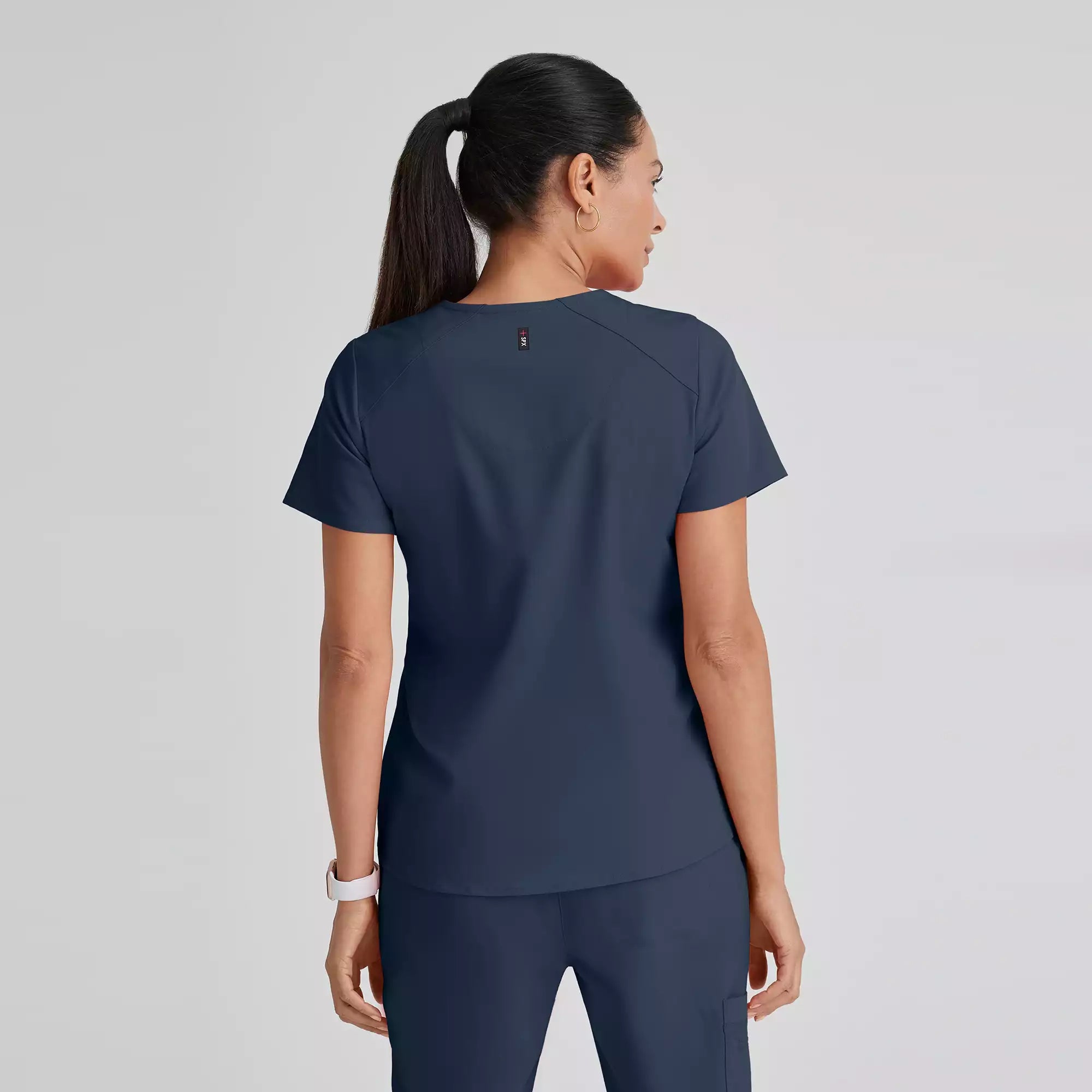 Grey's Anatomy Spandex Stretch Emma Top-4 Pocket Scrub Top | GRST011