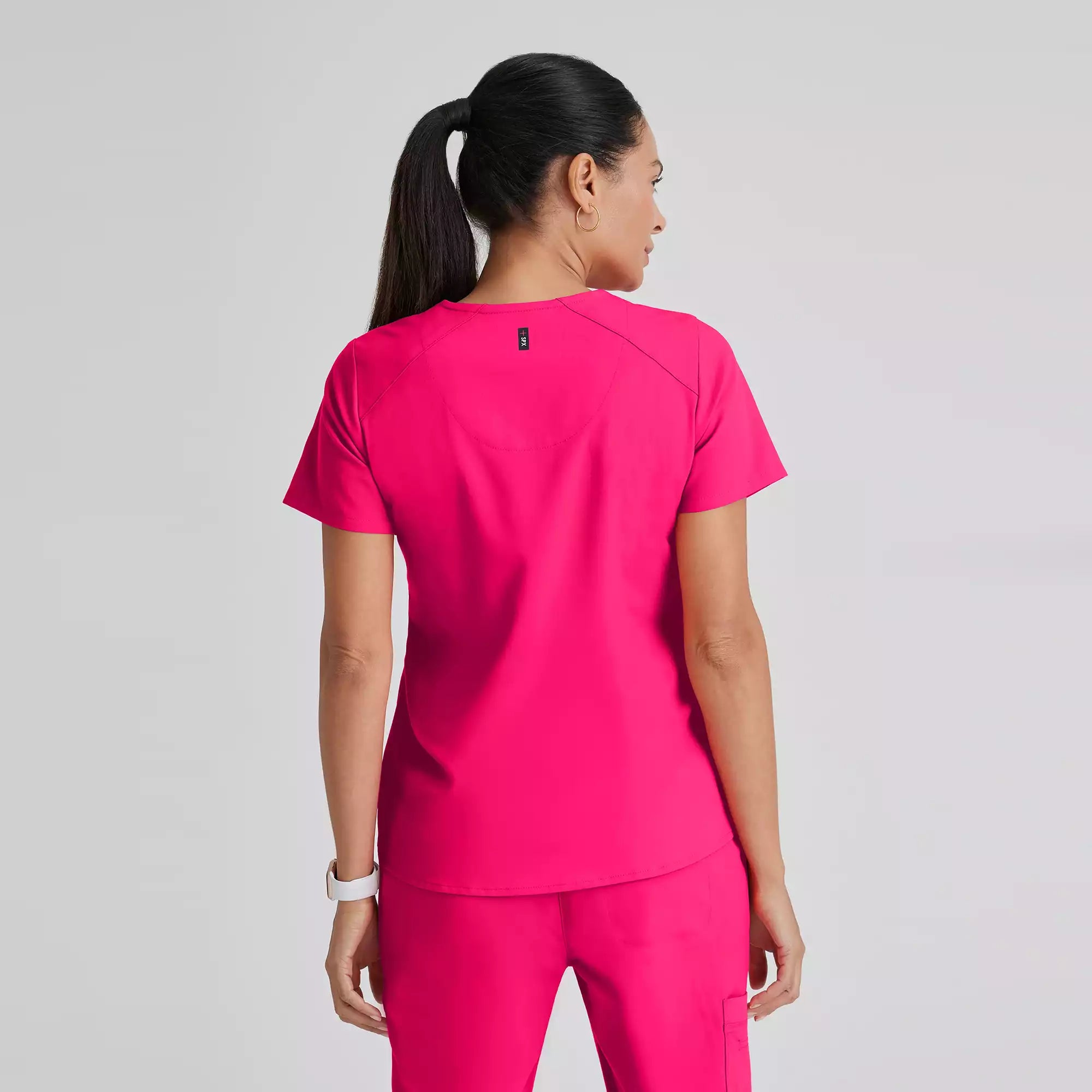 Grey's Anatomy Spandex Stretch Emma Top-4 Pocket Scrub Top | GRST011