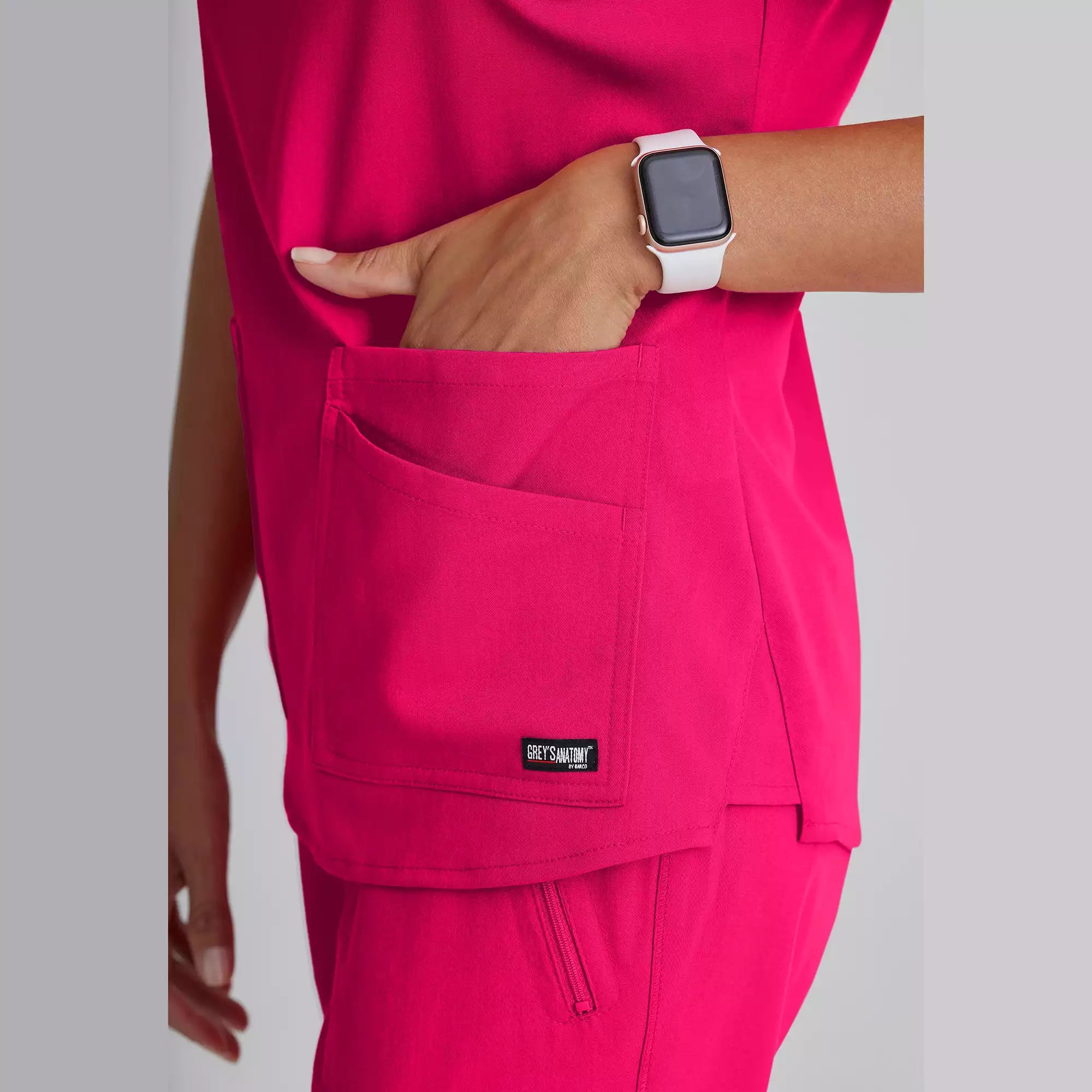 Grey's Anatomy Spandex Stretch Emma Top-4 Pocket Scrub Top | GRST011