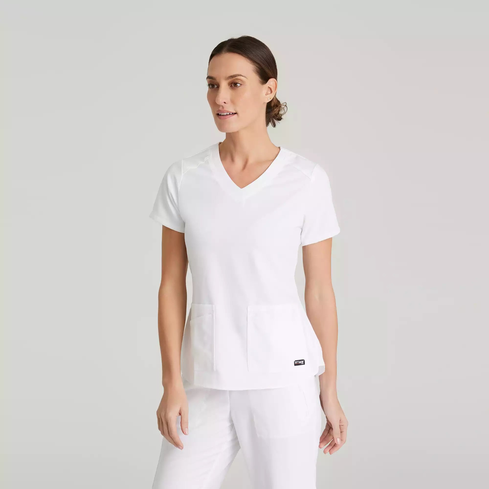 Grey's Anatomy Spandex Stretch Emma Top-4 Pocket Scrub Top | GRST011