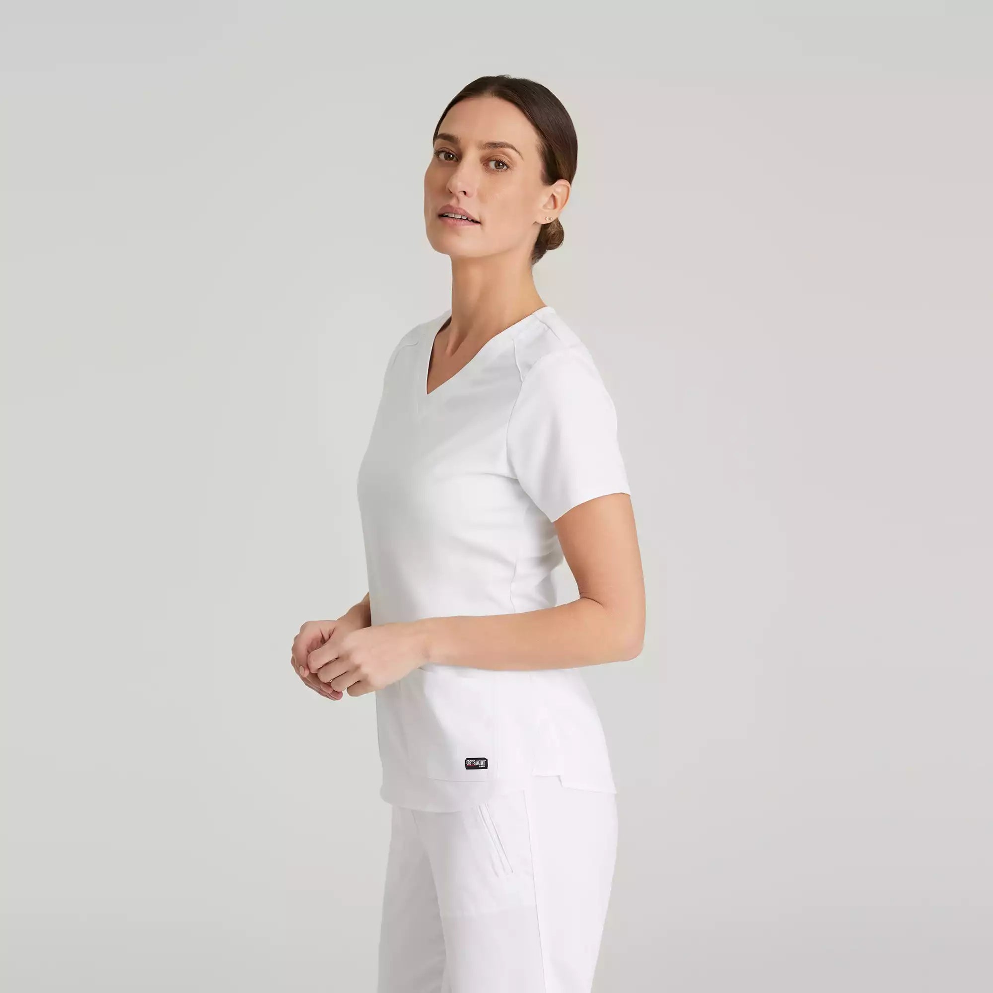 Grey's Anatomy Spandex Stretch Emma Top-4 Pocket Scrub Top | GRST011