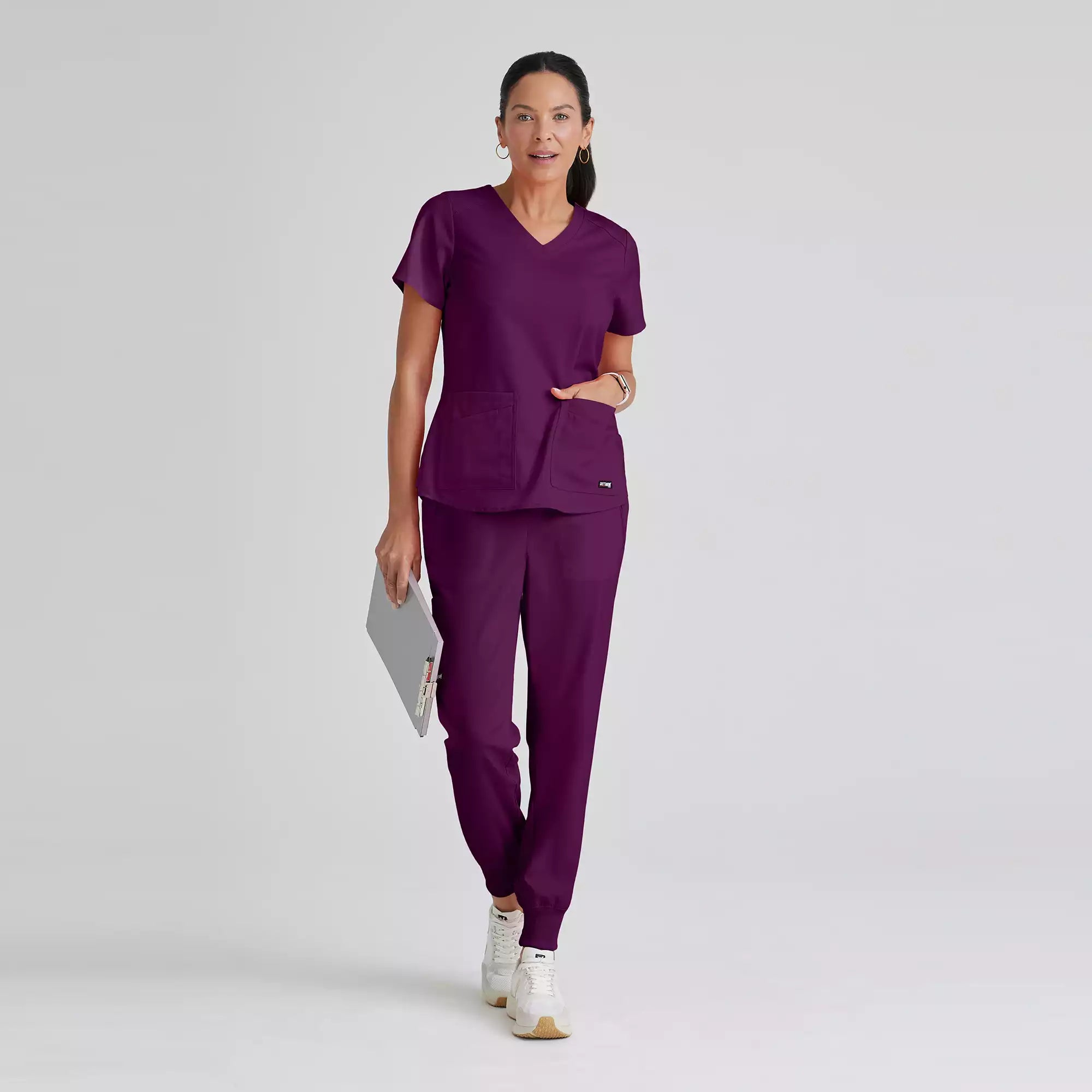 Grey's Anatomy Spandex Stretch Emma Top-4 Pocket Scrub Top | GRST011
