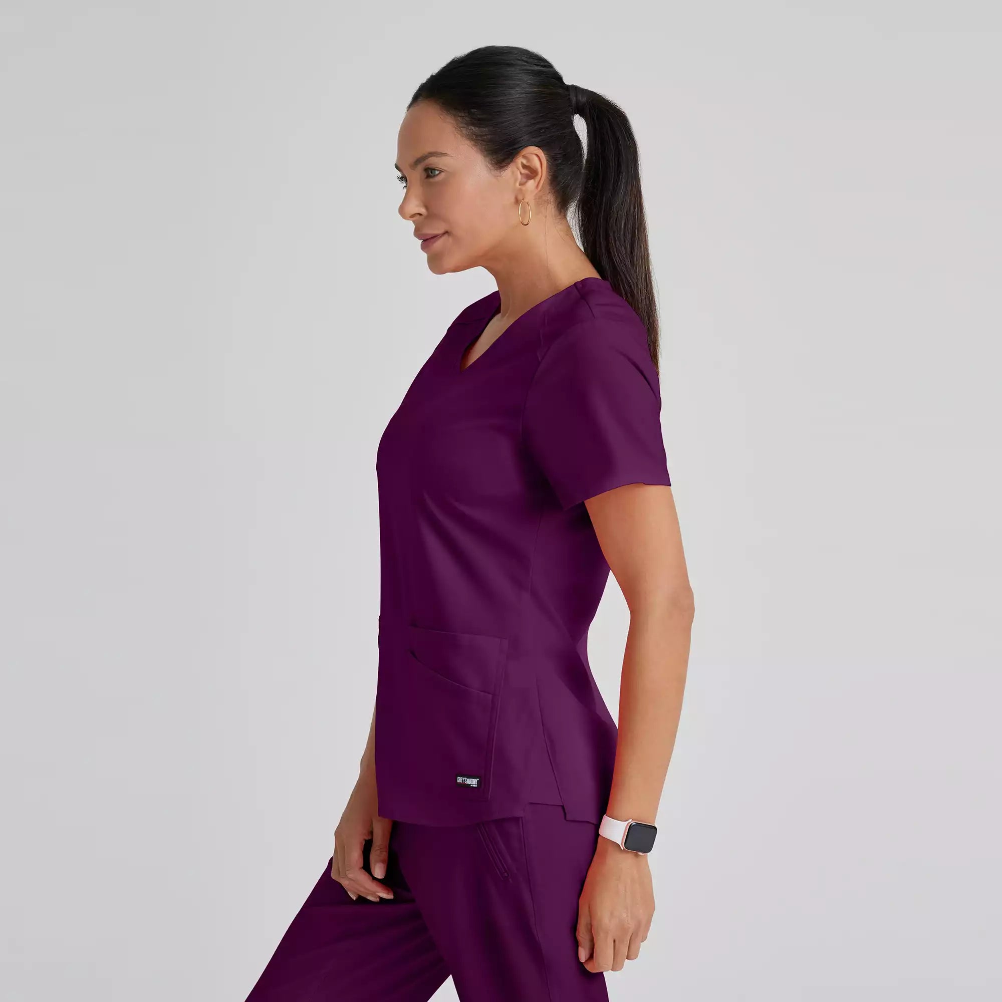 Grey's Anatomy Spandex Stretch Emma Top-4 Pocket Scrub Top | GRST011