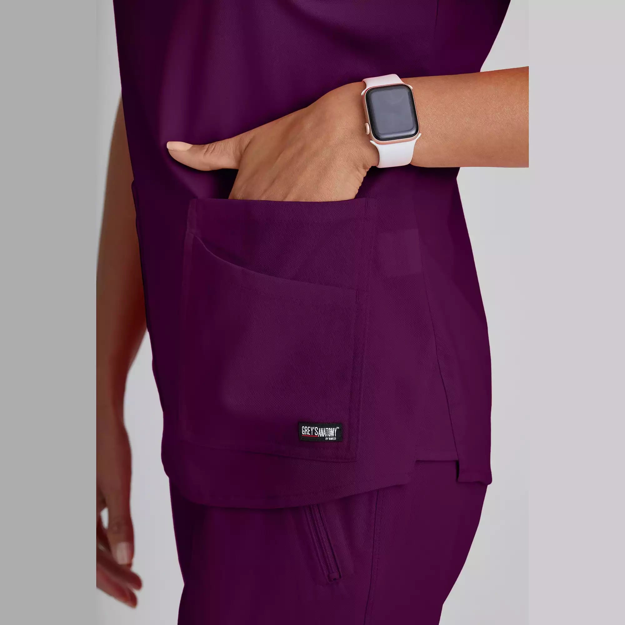 Grey's Anatomy Spandex Stretch Emma Top-4 Pocket Scrub Top | GRST011
