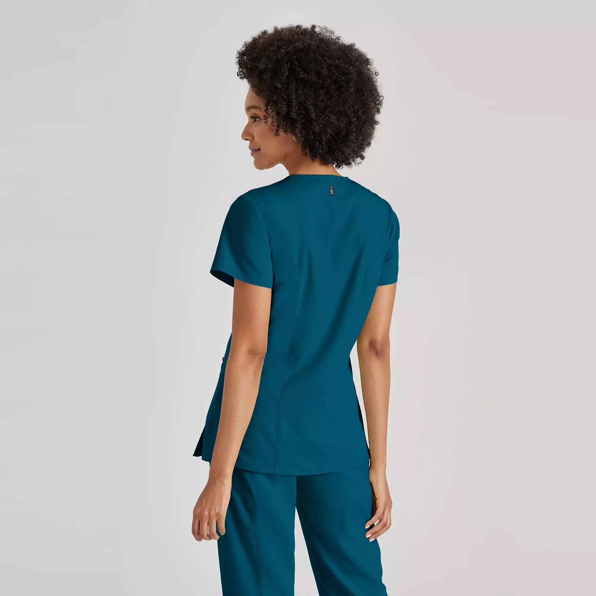 Grey's Anatomy Spandex Stretch Kim Top-3 Pocket V-Neck Top