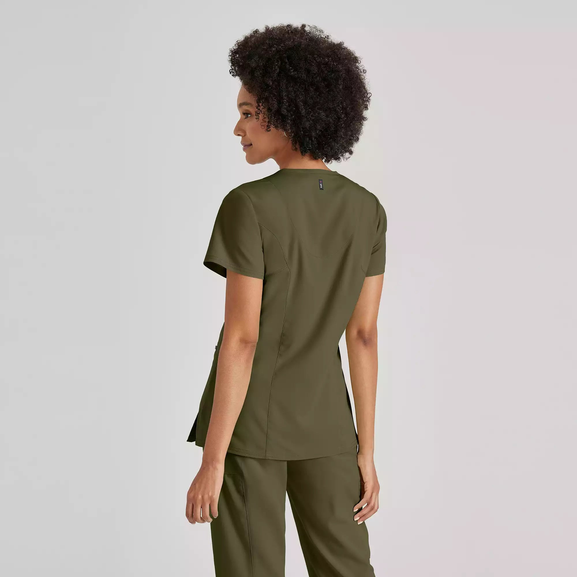 Grey's Anatomy Spandex Stretch Kim Top-3 Pocket V-Neck Top