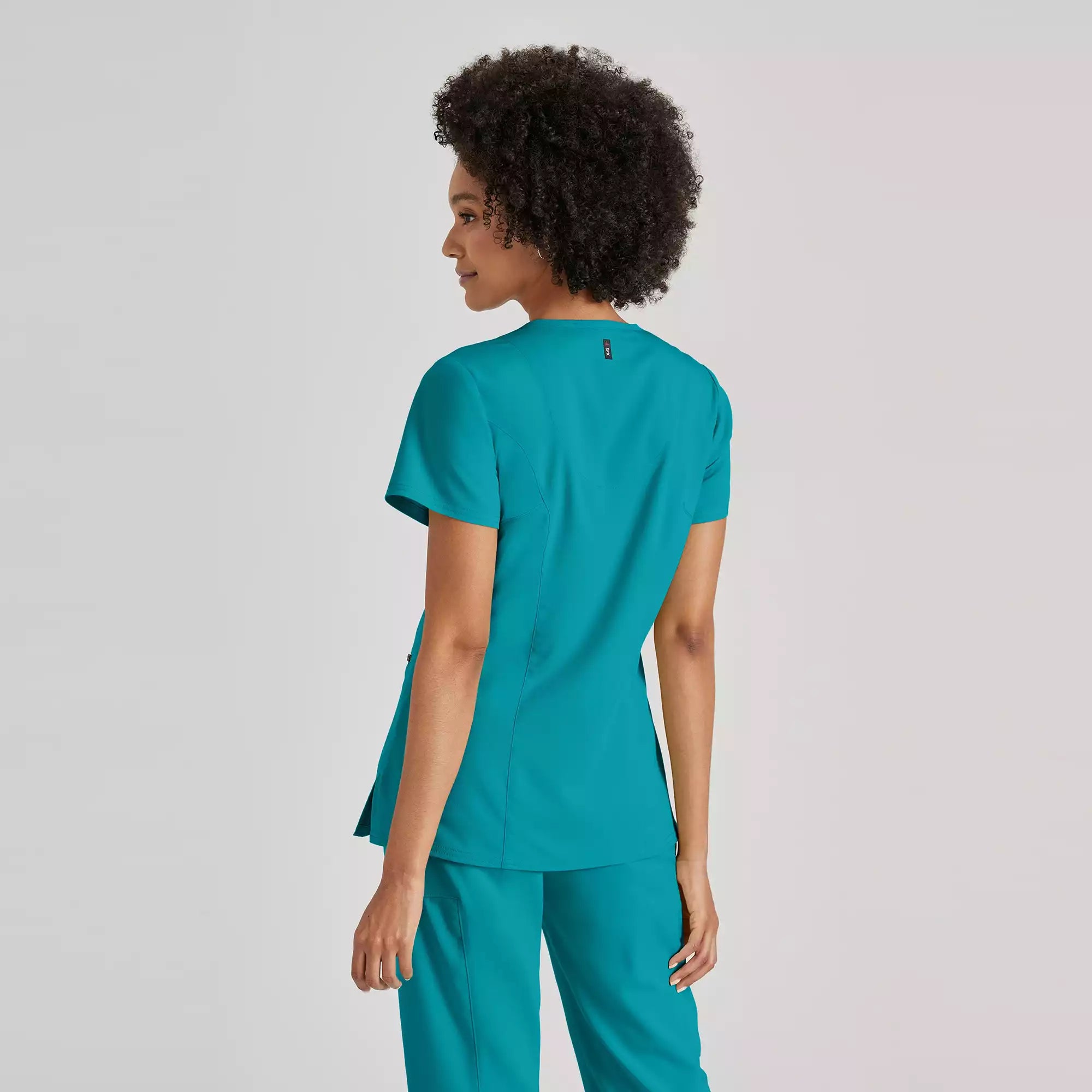 Grey's Anatomy Spandex Stretch Kim Top-3 Pocket V-Neck Top