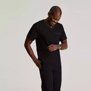 Grey's Anatomy Spandex Stretch Men's 2 Pocket Two-Toned V-neck Top | GRST204