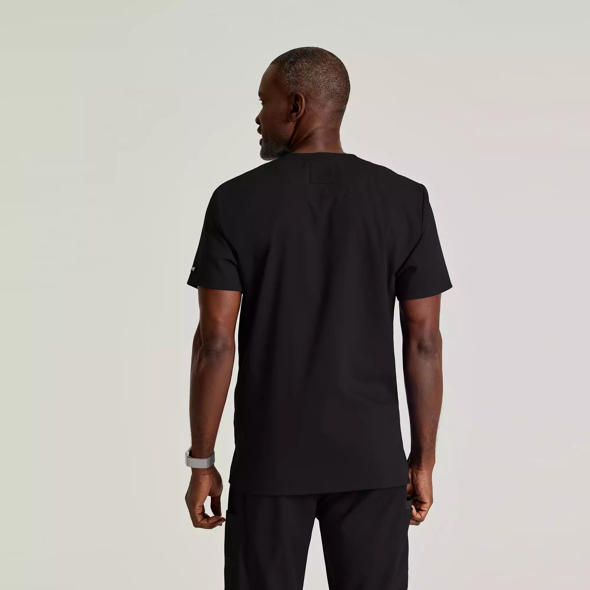 Grey's Anatomy Spandex Stretch Men's 2 Pocket Two-Toned V-neck Top | GRST204