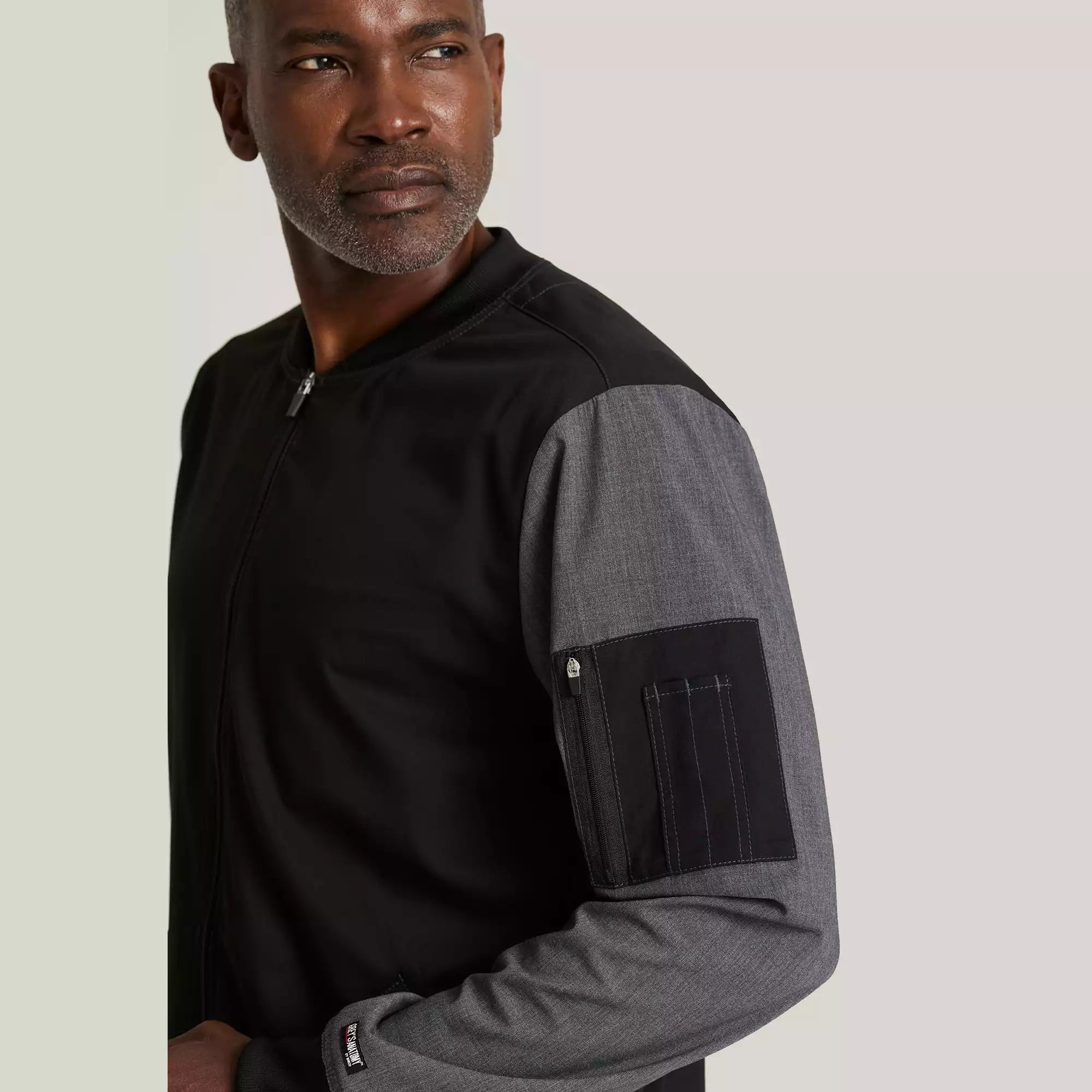 Men's 4 Pocket Two-Toned Zip Front Warm Up Jacket | GRSW892